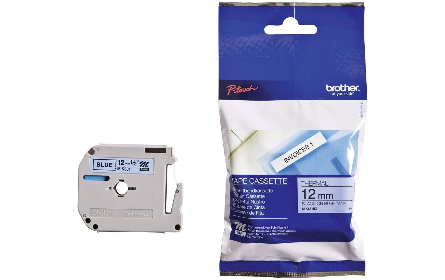 Brother Beschriftungsband M-K531 Schwarz auf Blau