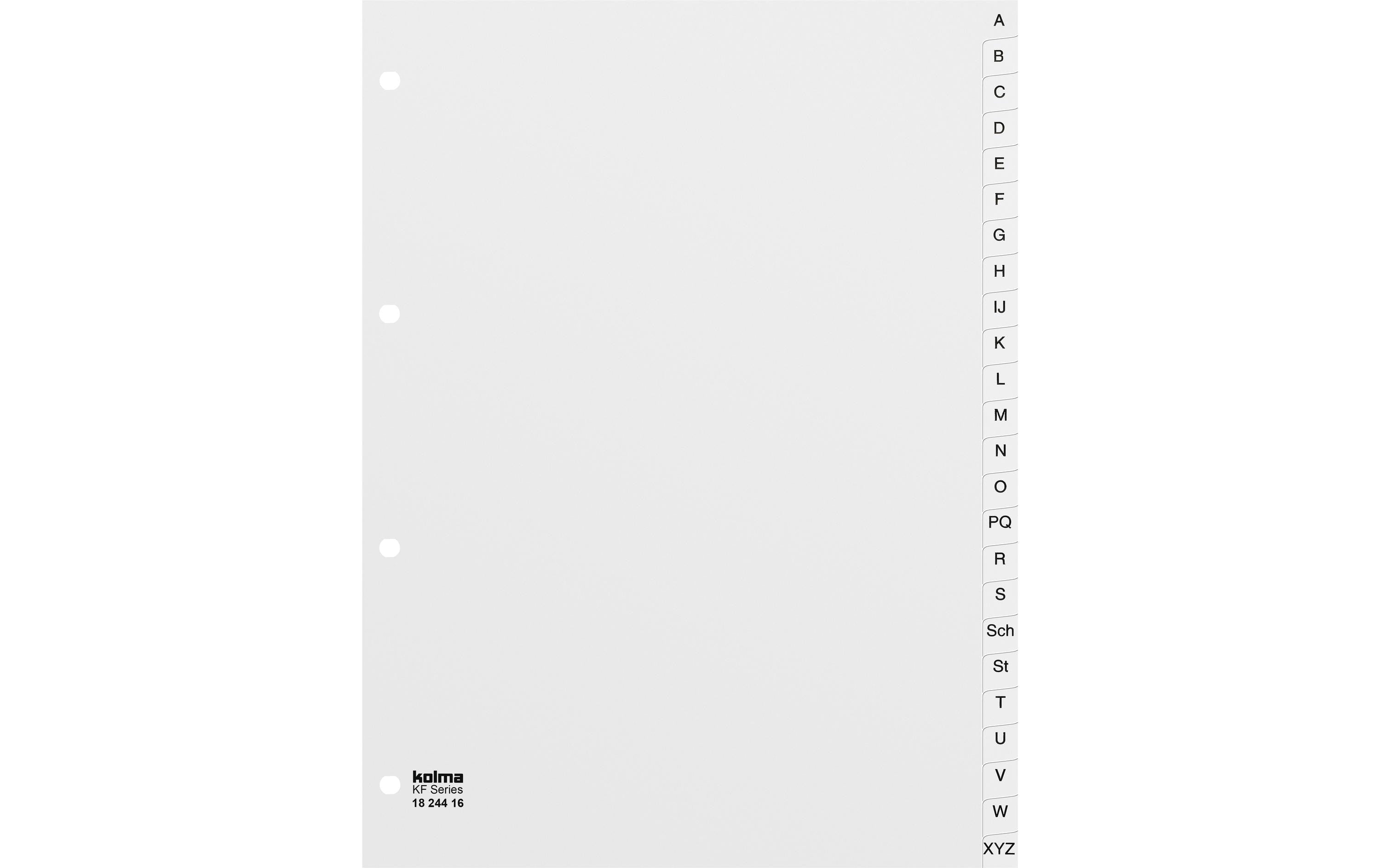 Kolma Register A4 Weiss, A-Z, volldeckend