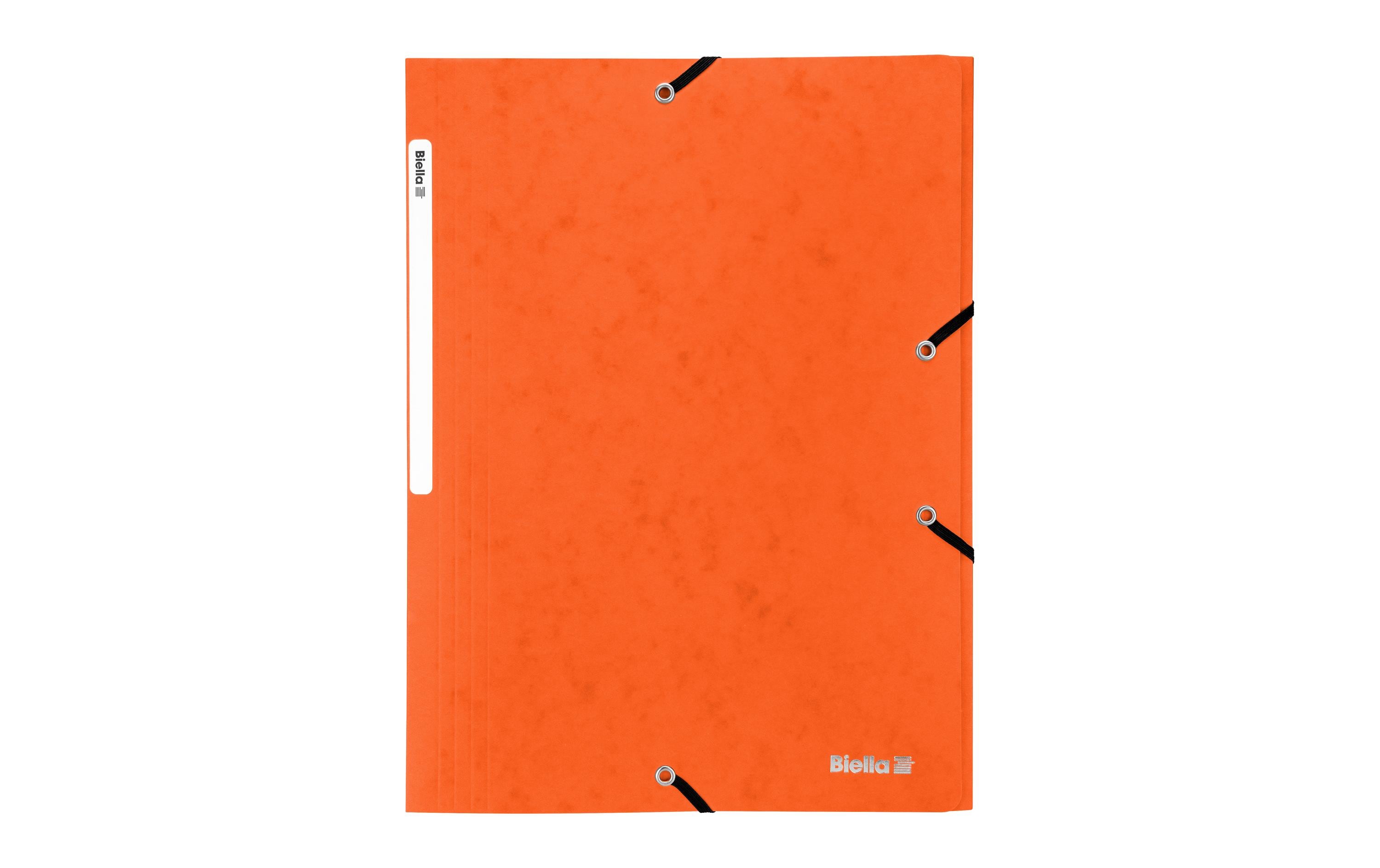 Biella Gummibandmappe A4 Karton, Orange