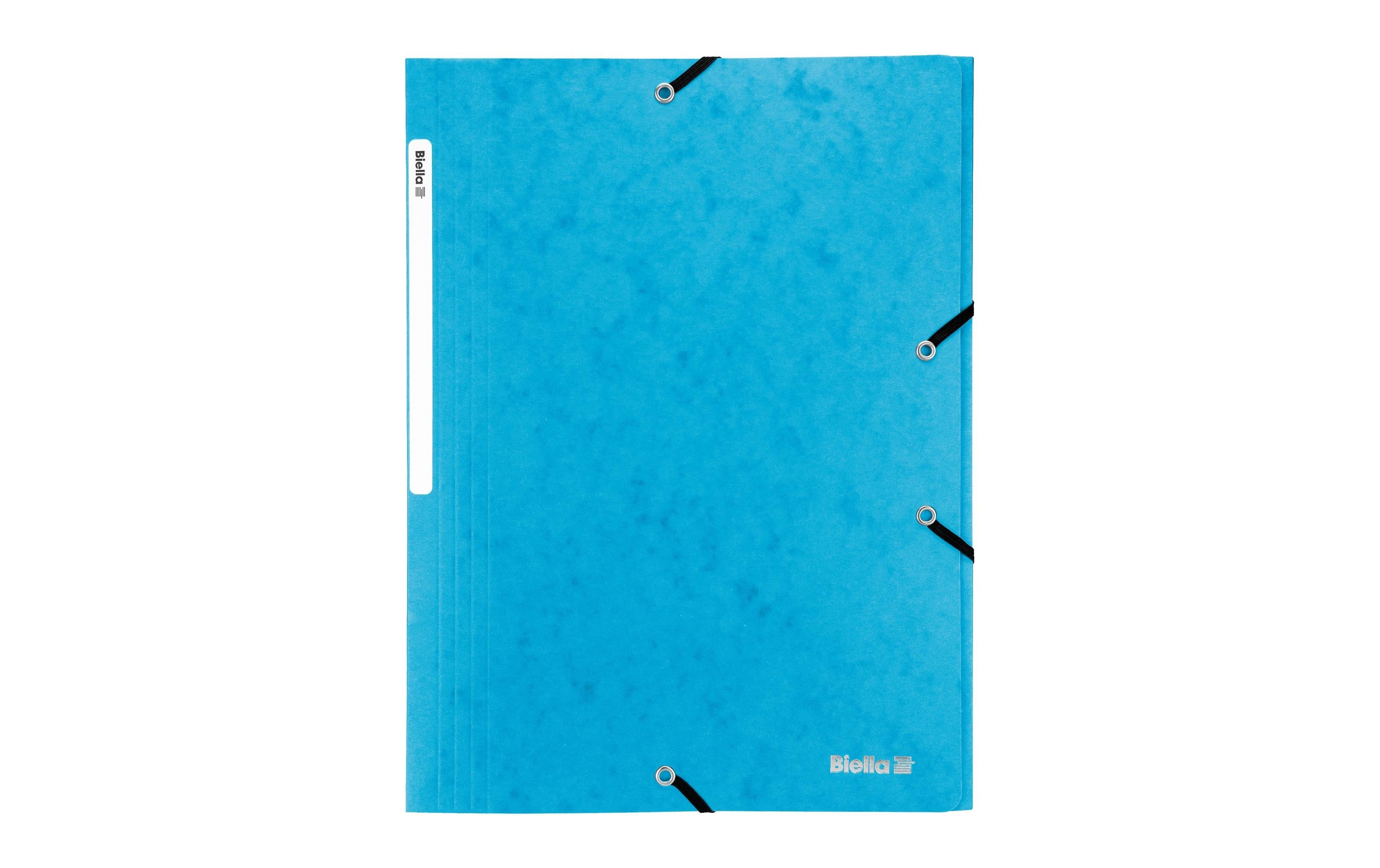 Biella Gummibandmappe A4 Karton, Hellblau