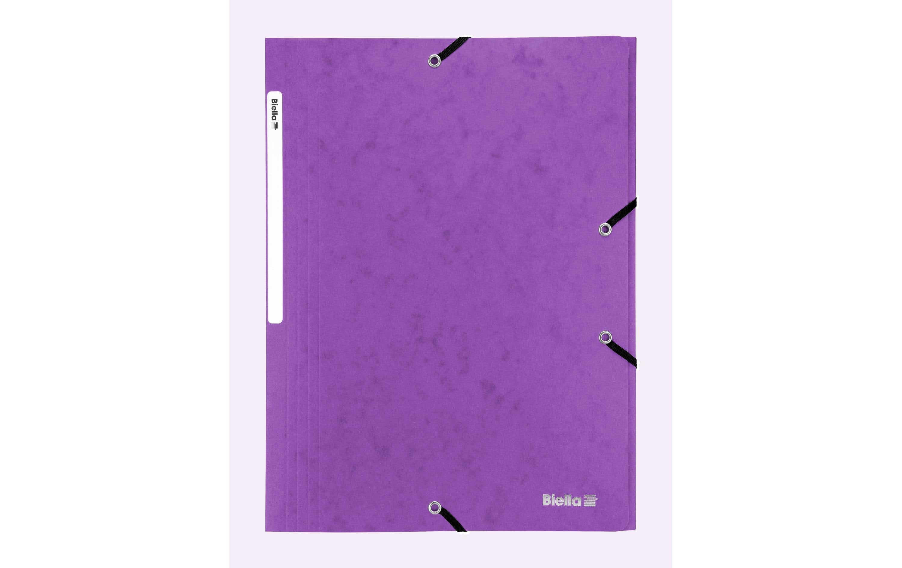 Biella Gummibandmappe A4 Karton, Violett