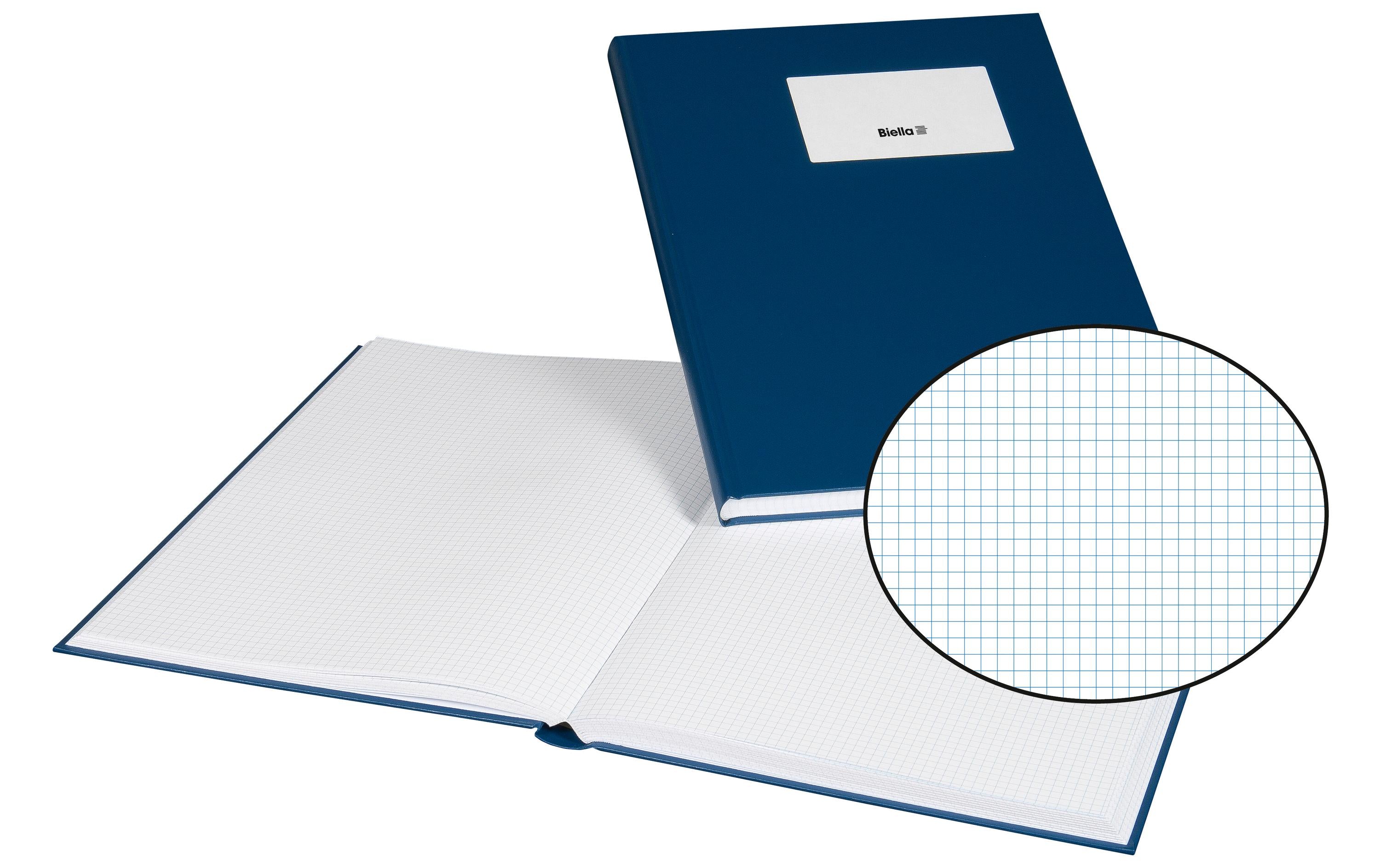 Biella Notizbuch A4, Kariert, Blau