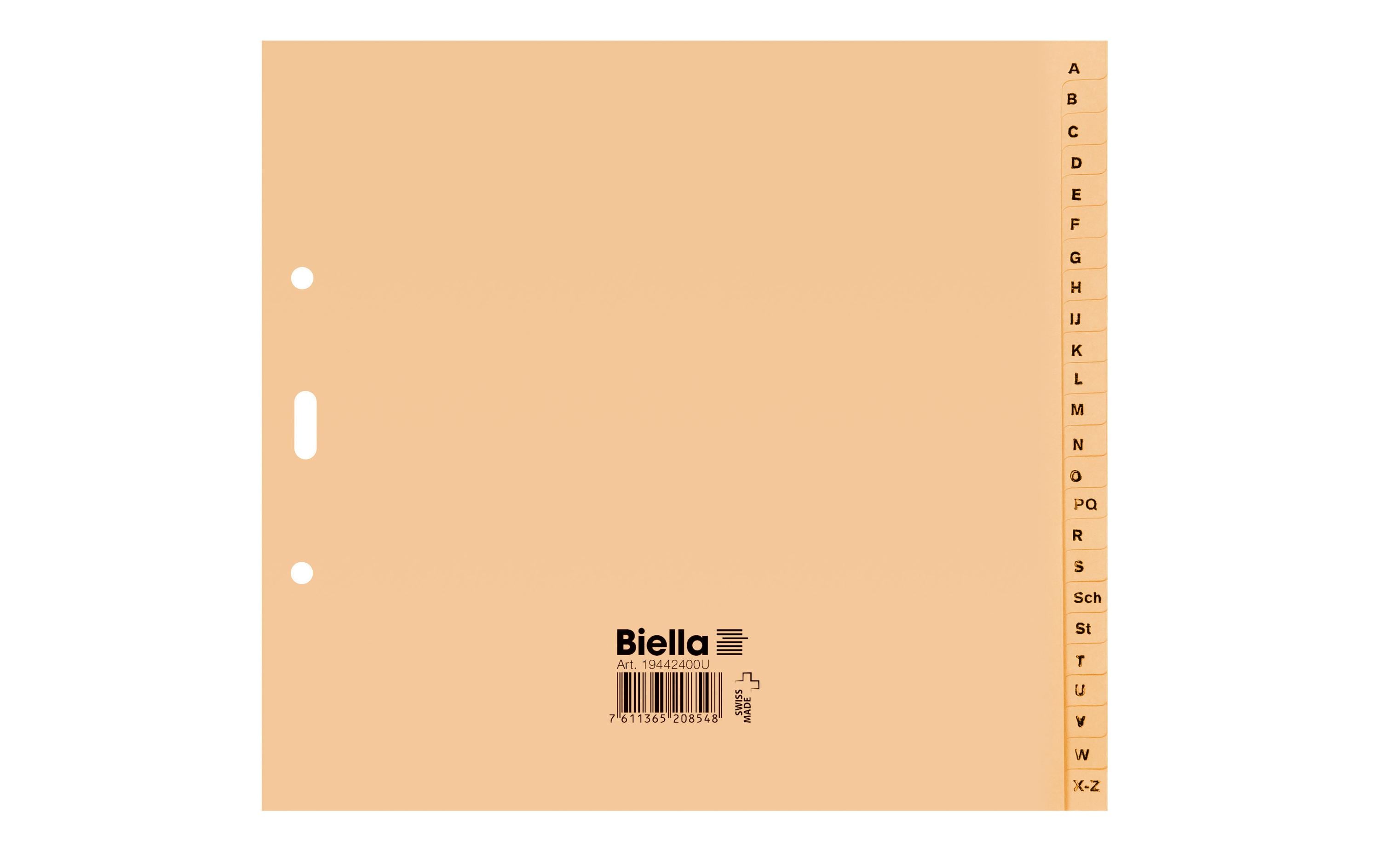 Biella Register Teildeckend, A4, A-Z