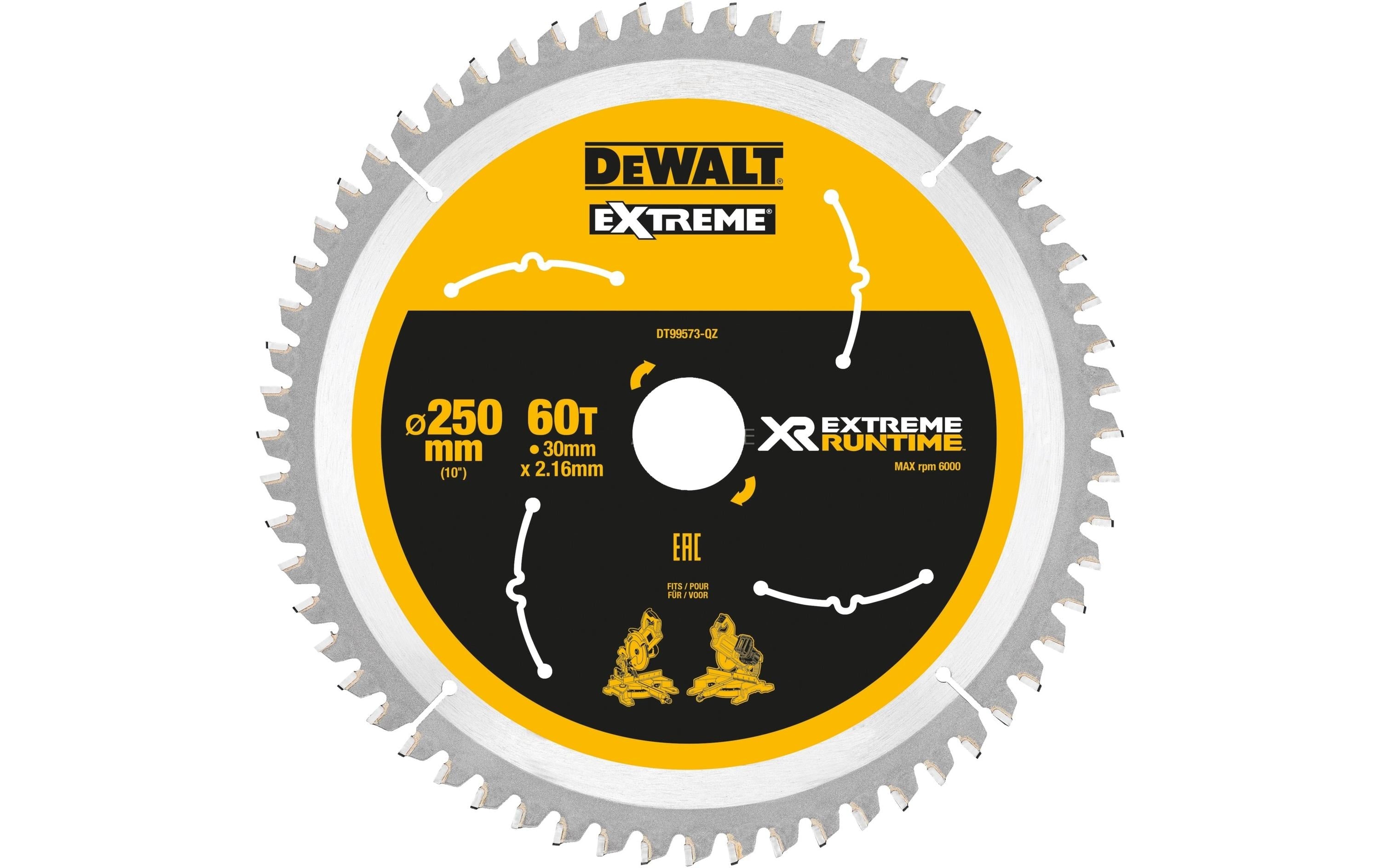DEWALT Kreissägeblatt 250 x 30 mm, 60 WZ/FZ