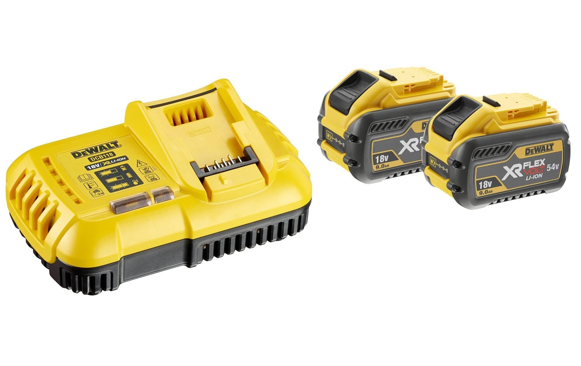 DEWALT Starter-Set XR Ladegerät und 2x 54 V 9 Ah Akku