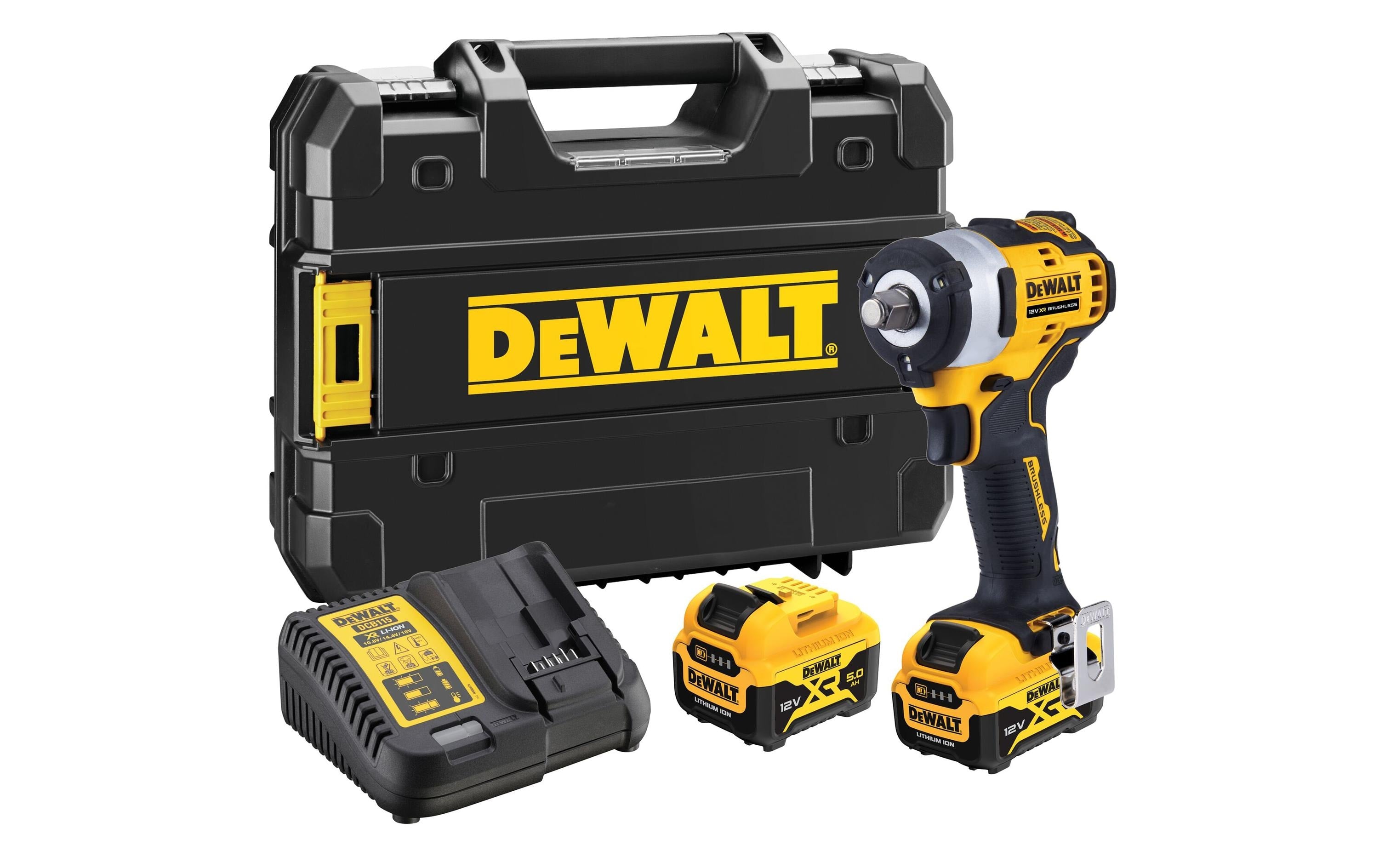 DEWALT Akku-Schlagschrauber 12 V 1/2, 2x 5 Ah Akku, Kit