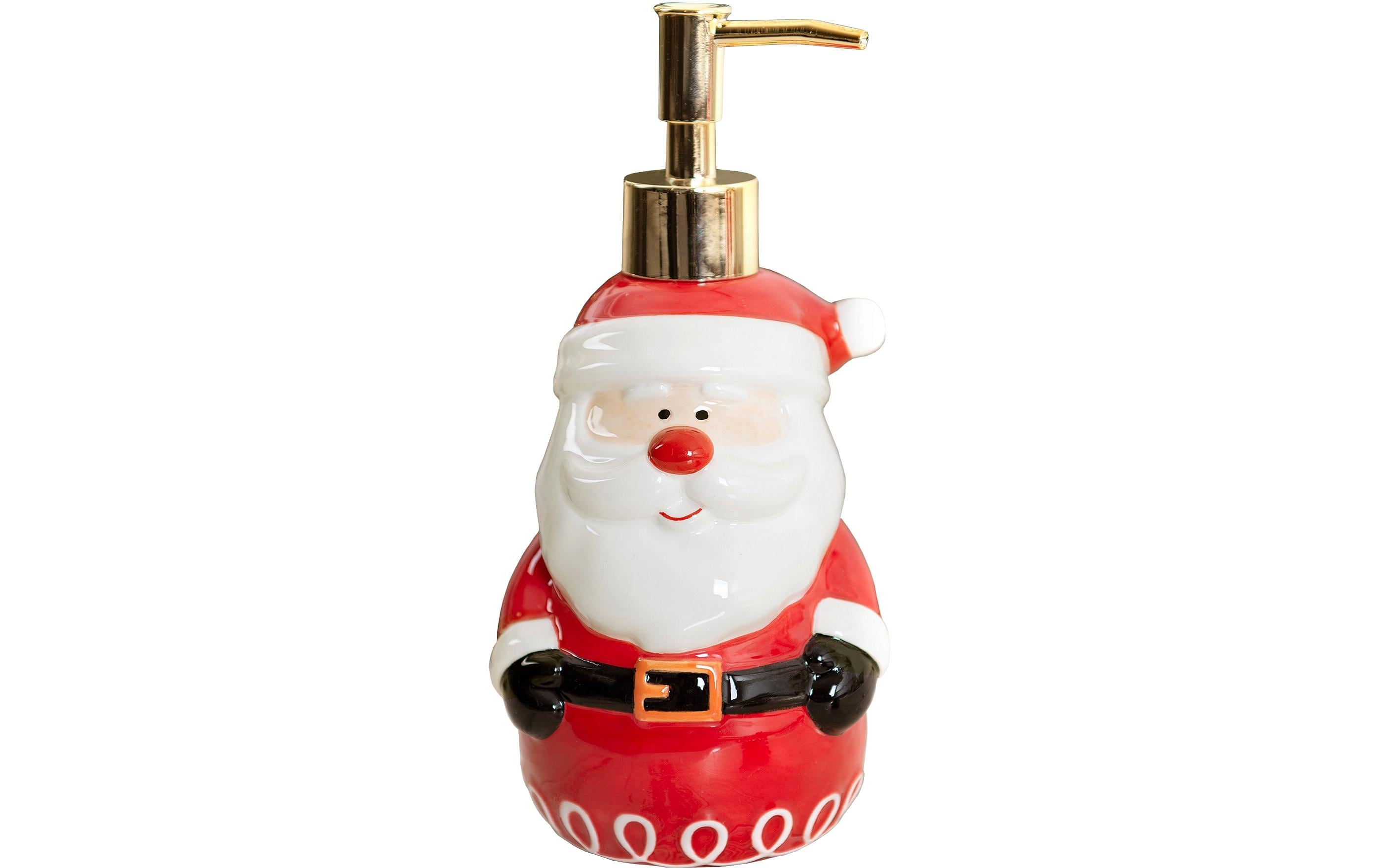 diaqua® Seifenspender Santa Claus 390 ml, Rot/Schwarz/Weiss
