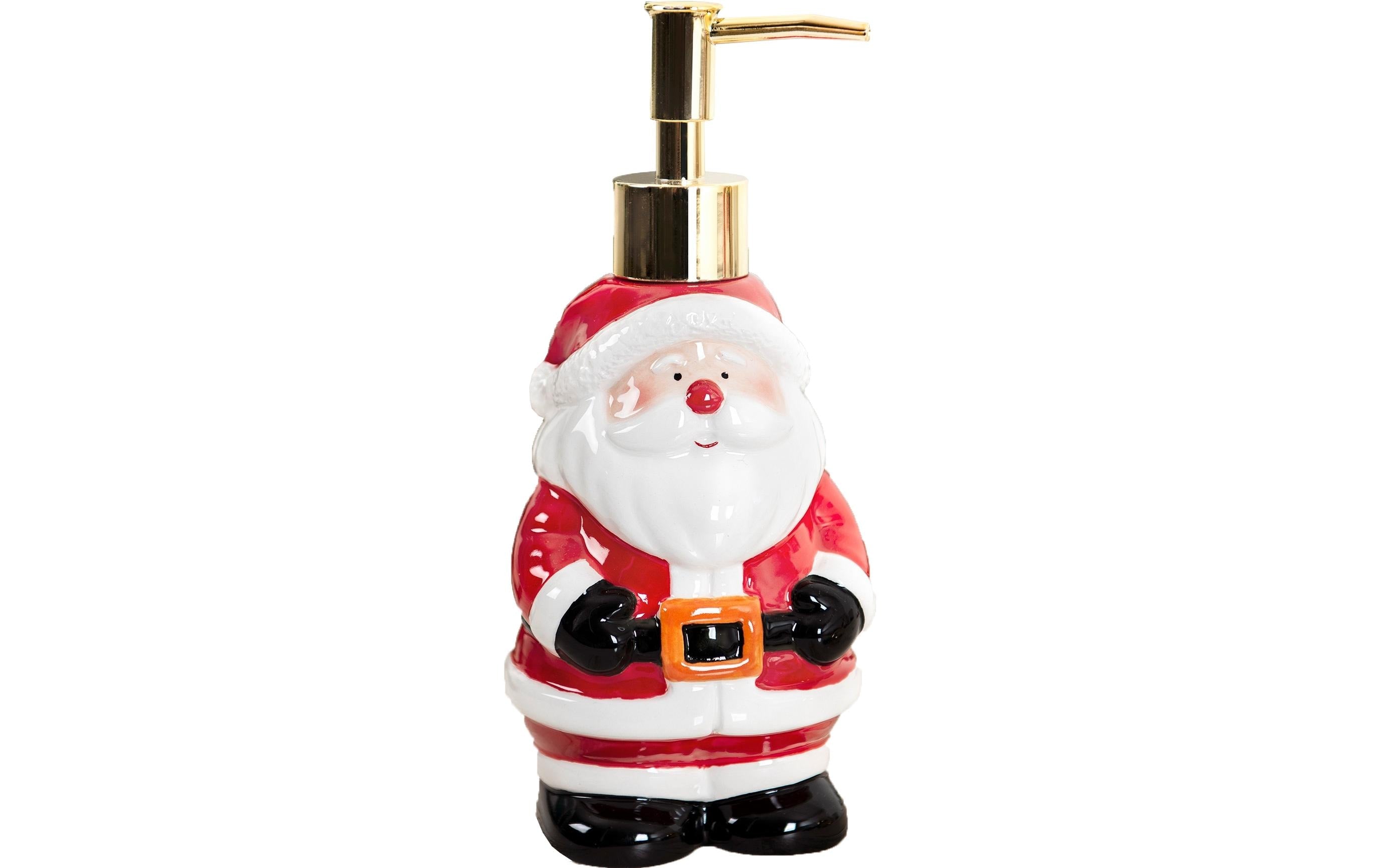 diaqua® Seifenspender Santa Claus 420 ml, Rot/Schwarz/Weiss