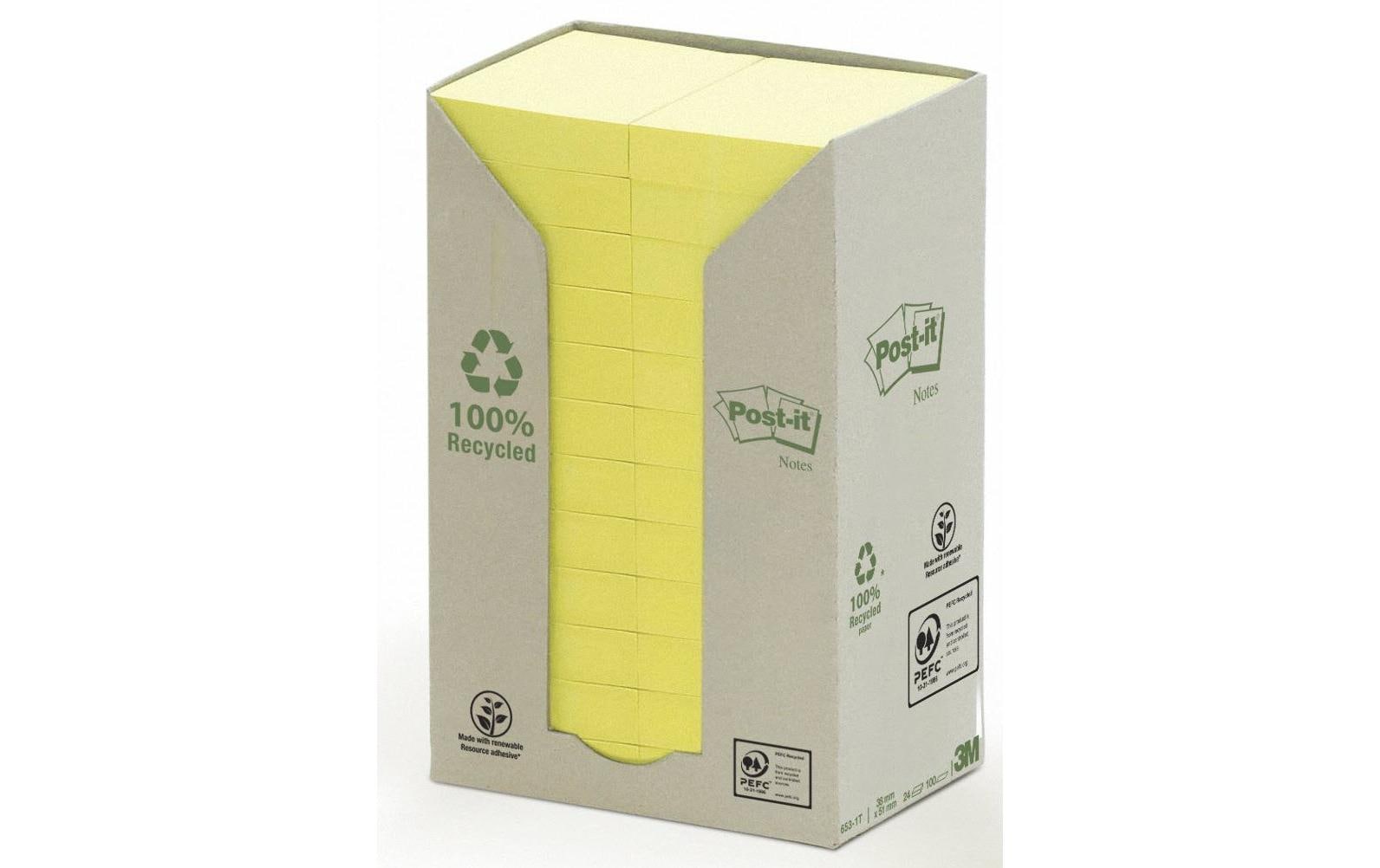 Post-it Notizzettel Post-it Recycling Notes 3.8 cm x 5.1 cm Gelb
