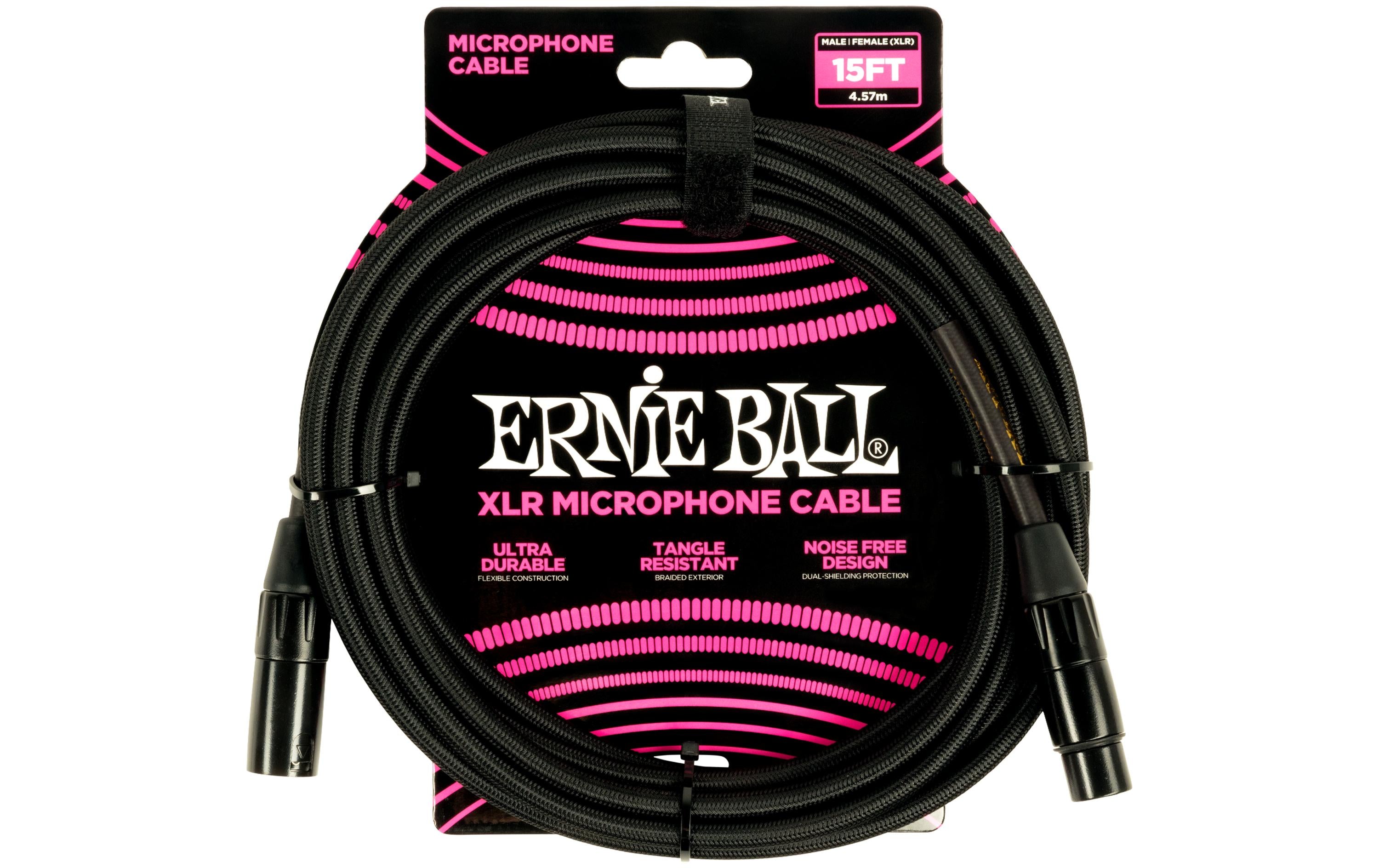 Ernie Ball XLR-Kabel XLRm-XLRf 4.57 m, Schwarz