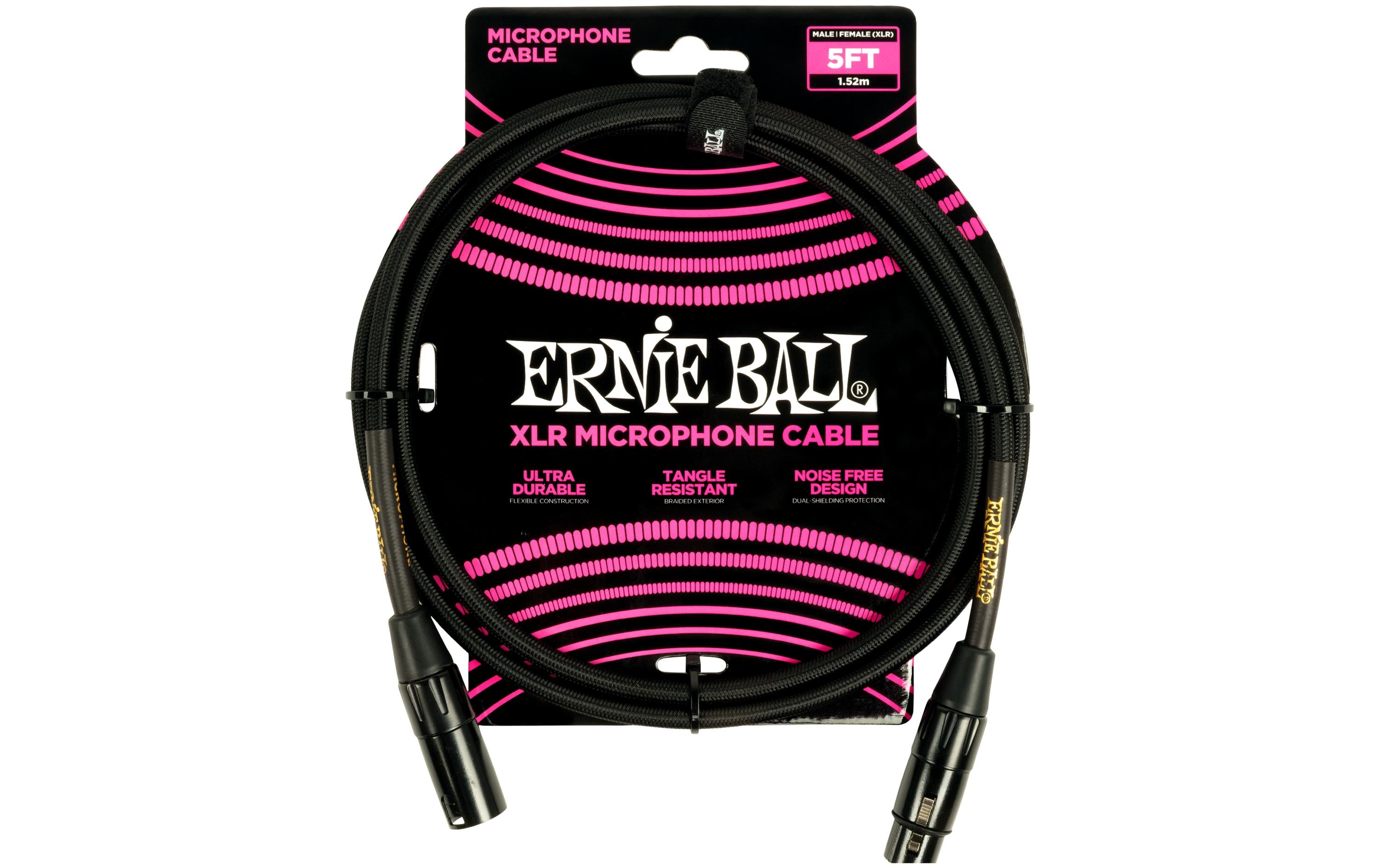 Ernie Ball XLR-Kabel XLRm-XLRf 1.52 m, Schwarz