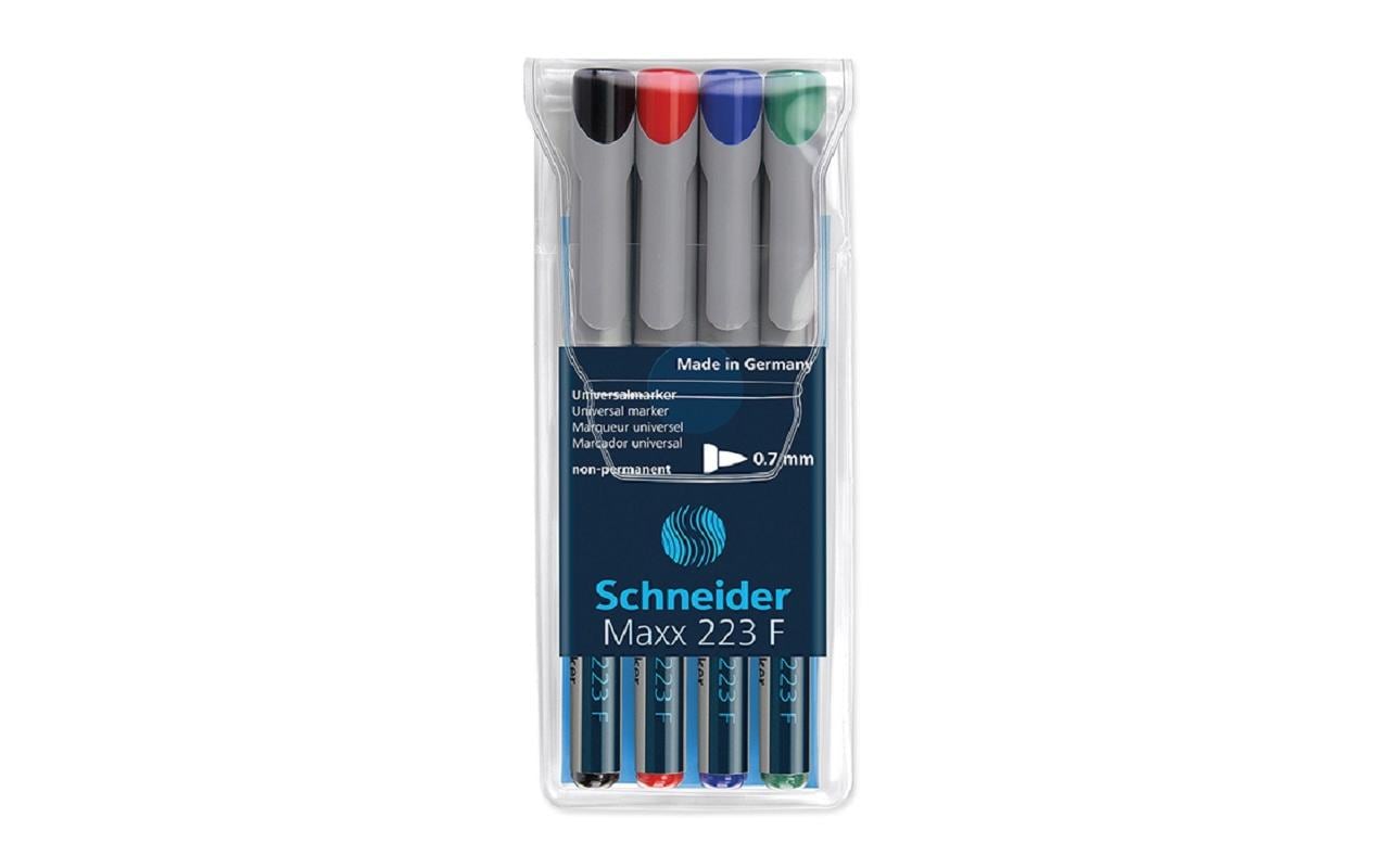 Schneider Folienstift Marker OHP Maxx Mehrfarbig, F, 4 Stück