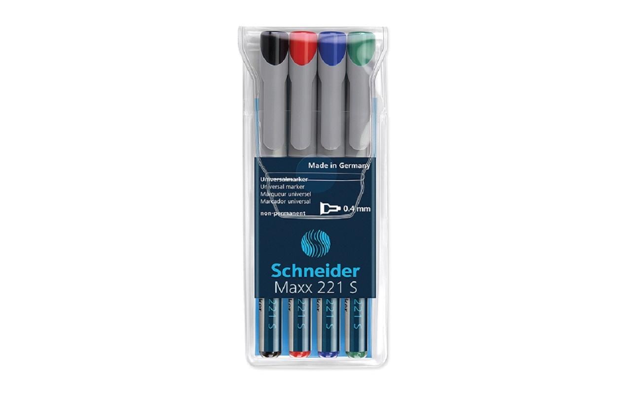 Schneider Folienstift Marker OHP Maxx Mehrfarbig, S, 4 Stück
