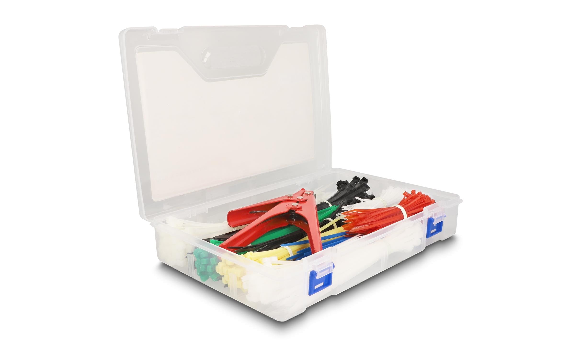 Delock Kabelbinder Sortimentsbox mit Kabelbinderzange 600-teilig