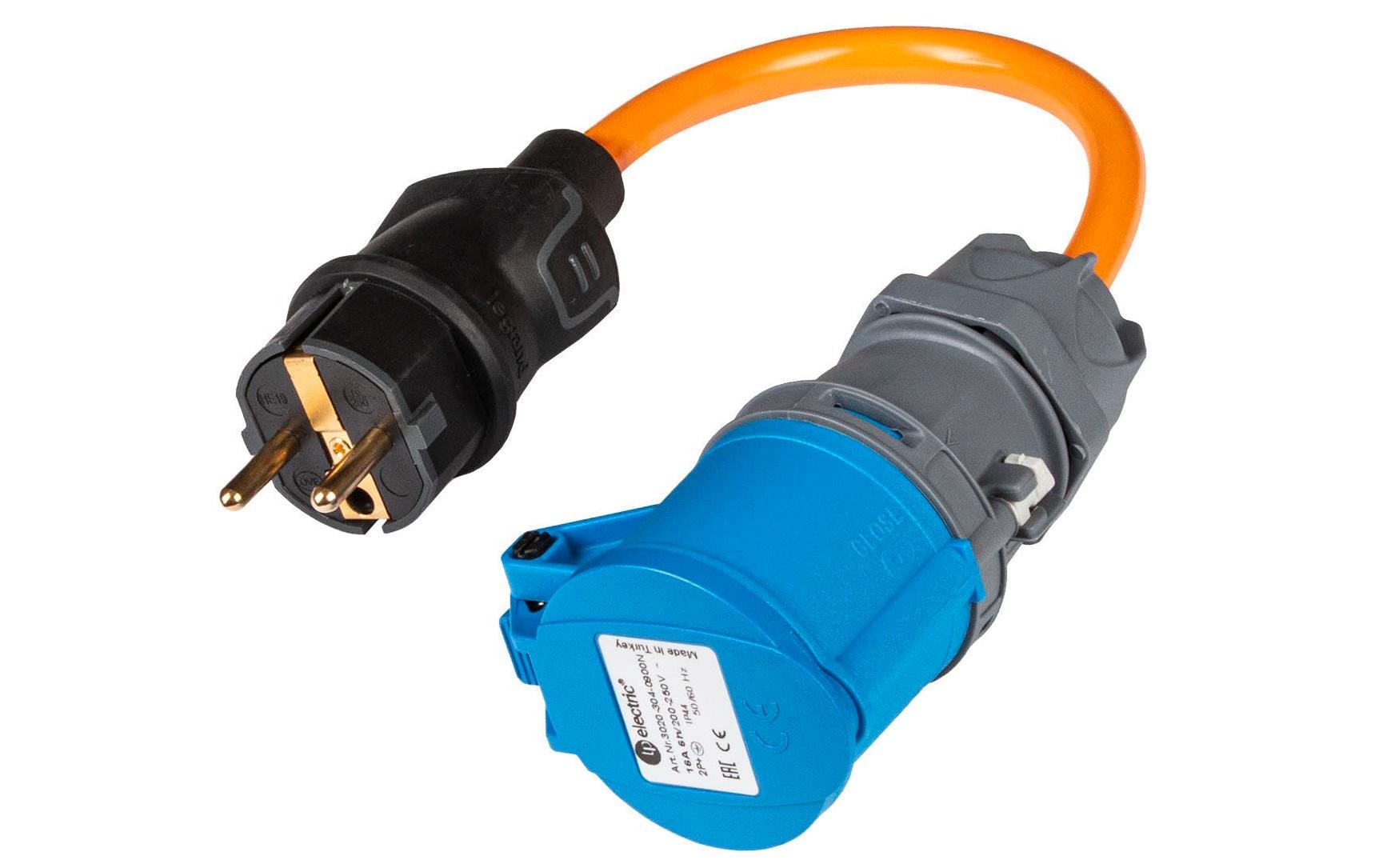 Normrahmen Adapterkabel CEE16/3 - Schuko