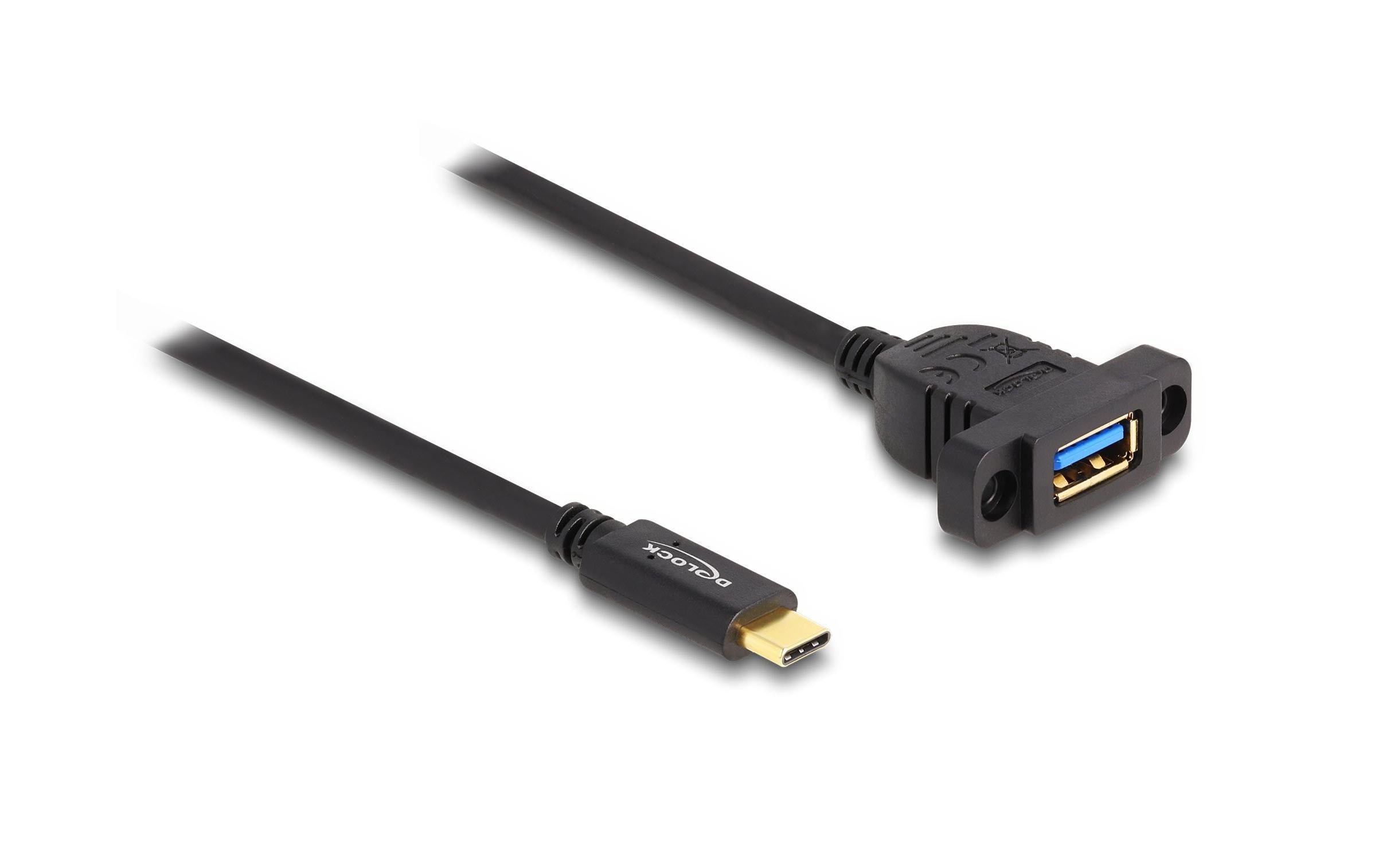 Delock USB 3.0-Einbaukabel USB C - USB A 1 m