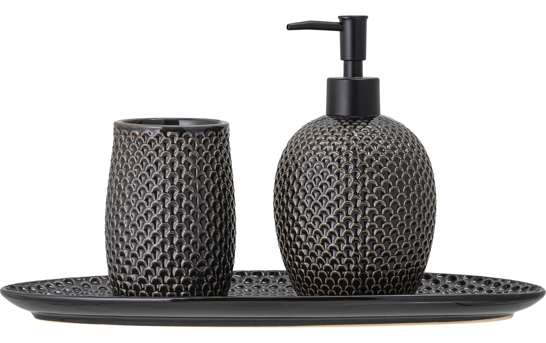 Bloomingville Seifenspender Hrin 3er Set, Anthrazit