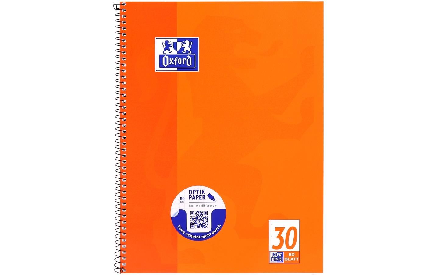 Oxford Schulheft Collegeblock A4+, blanko, Orange