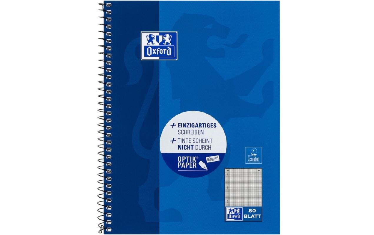 Oxford Schulheft Collegeblock A5+, kariert, Blau