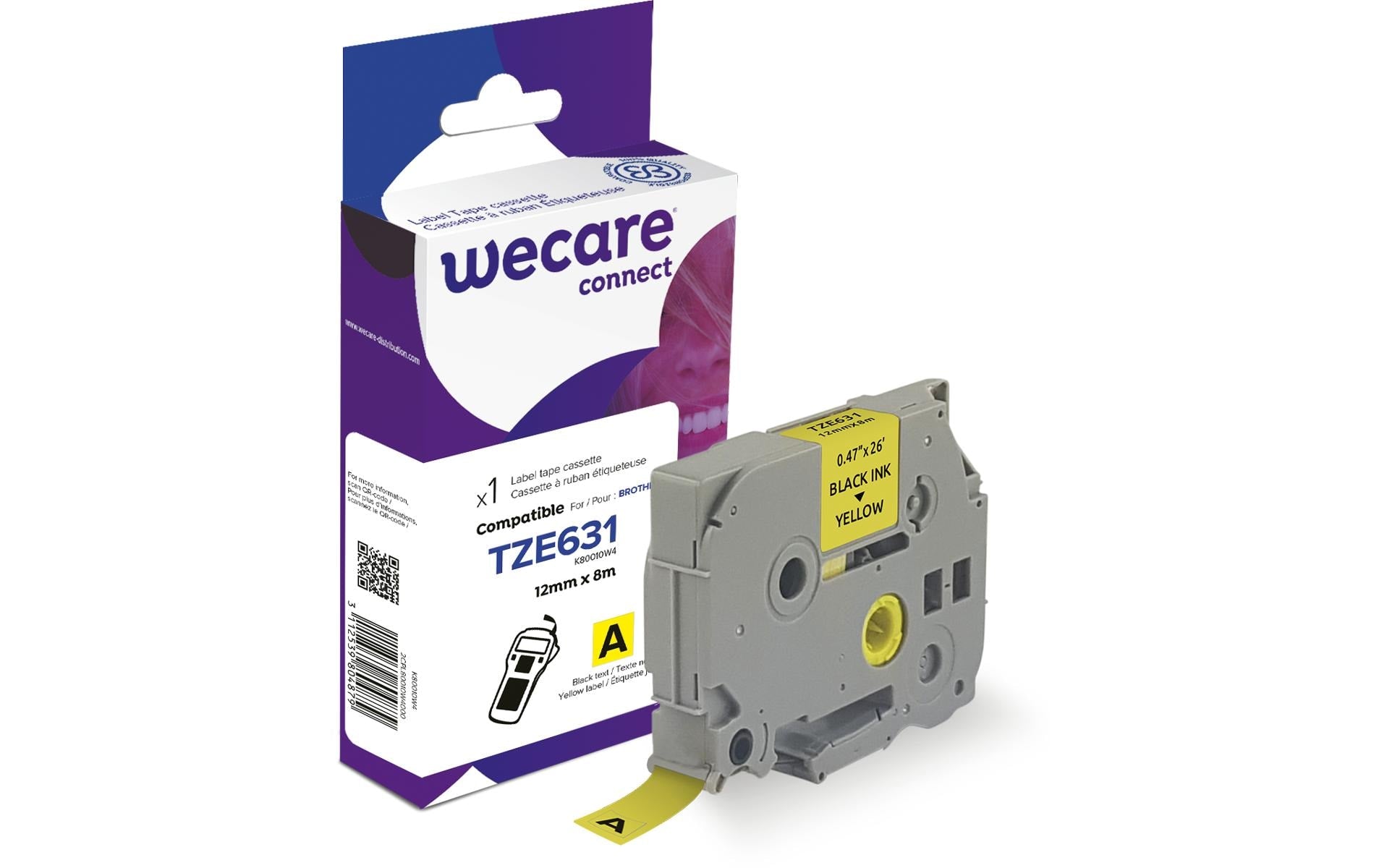 Wecare Beschriftungsband TZE-631WE Schwarz auf Gelb