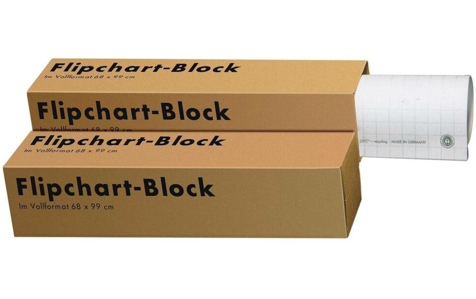 Landré Flipchart Block 65 x 98 cm, kariert, Weiss, 5 Stück