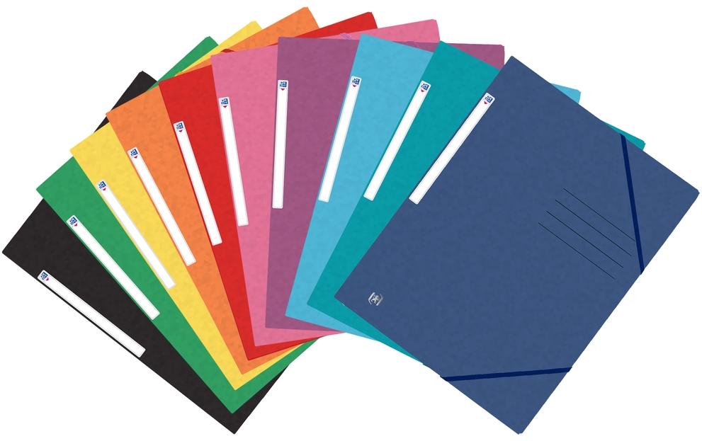 Oxford Gummibandmappe A4, klassische Farben assortiert