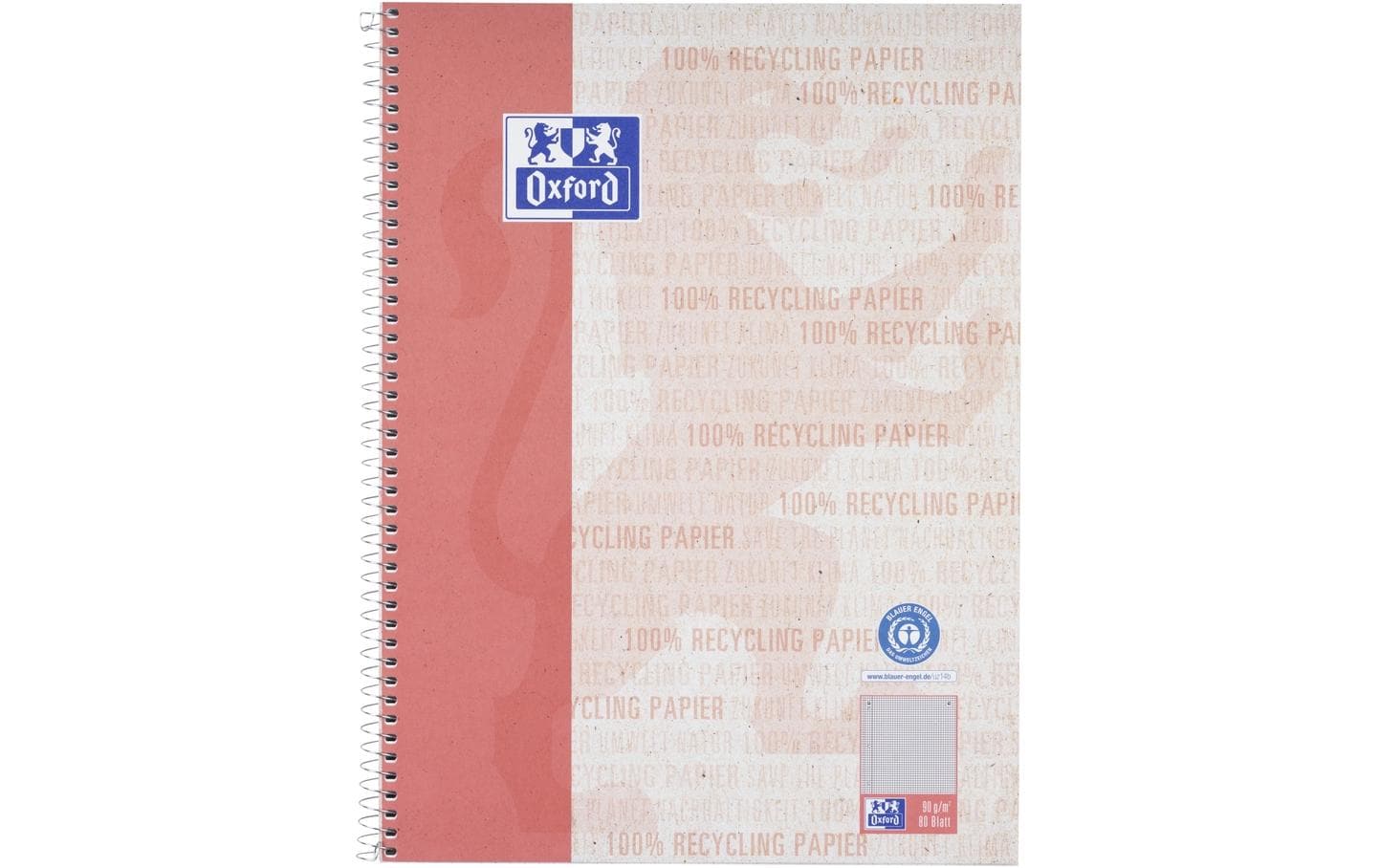 Oxford Notizbuch Collegeblock kariert, A4+, Rot