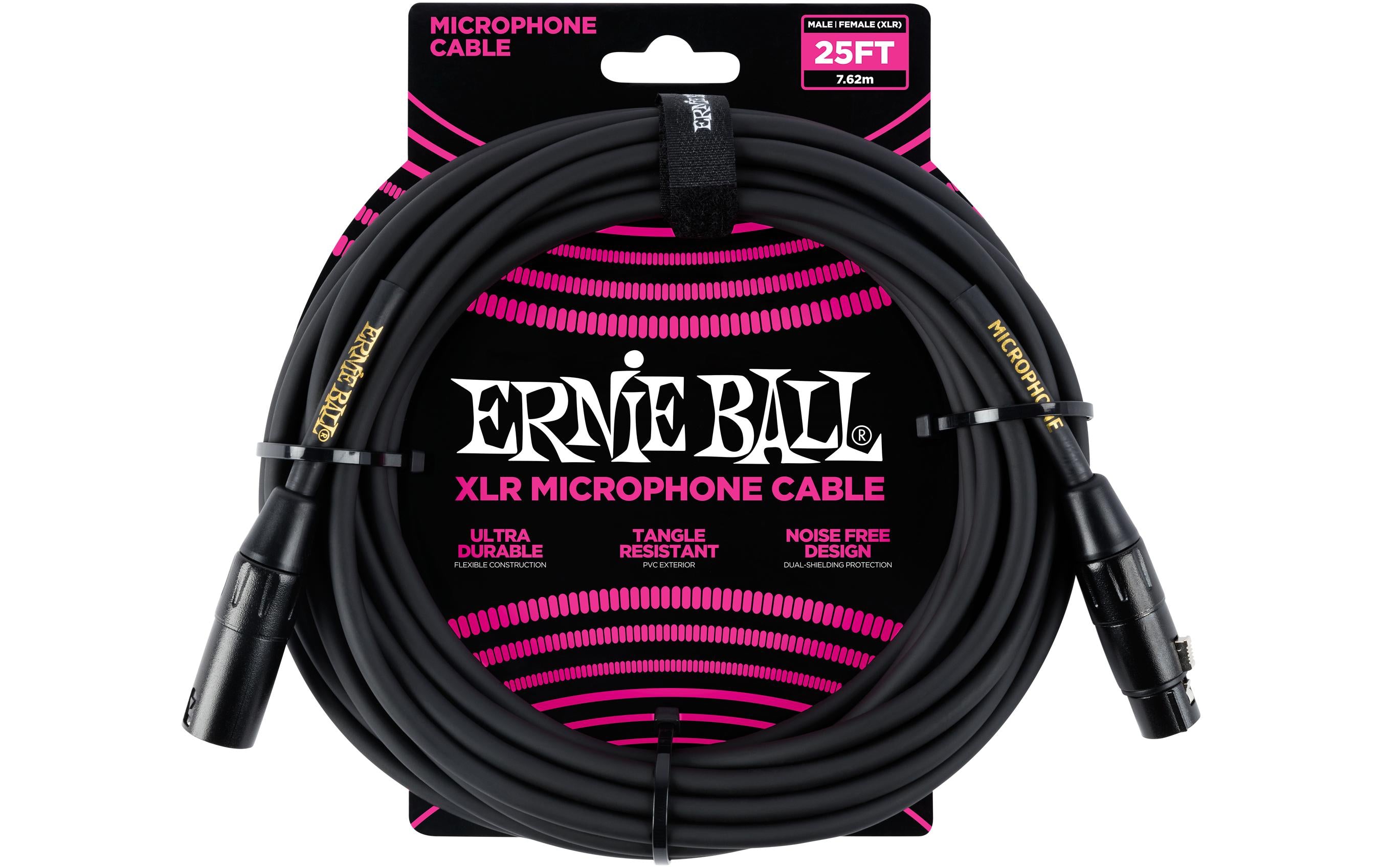 Ernie Ball XLR-Kabel XLRm-XLRm 7.62 m, Schwarz