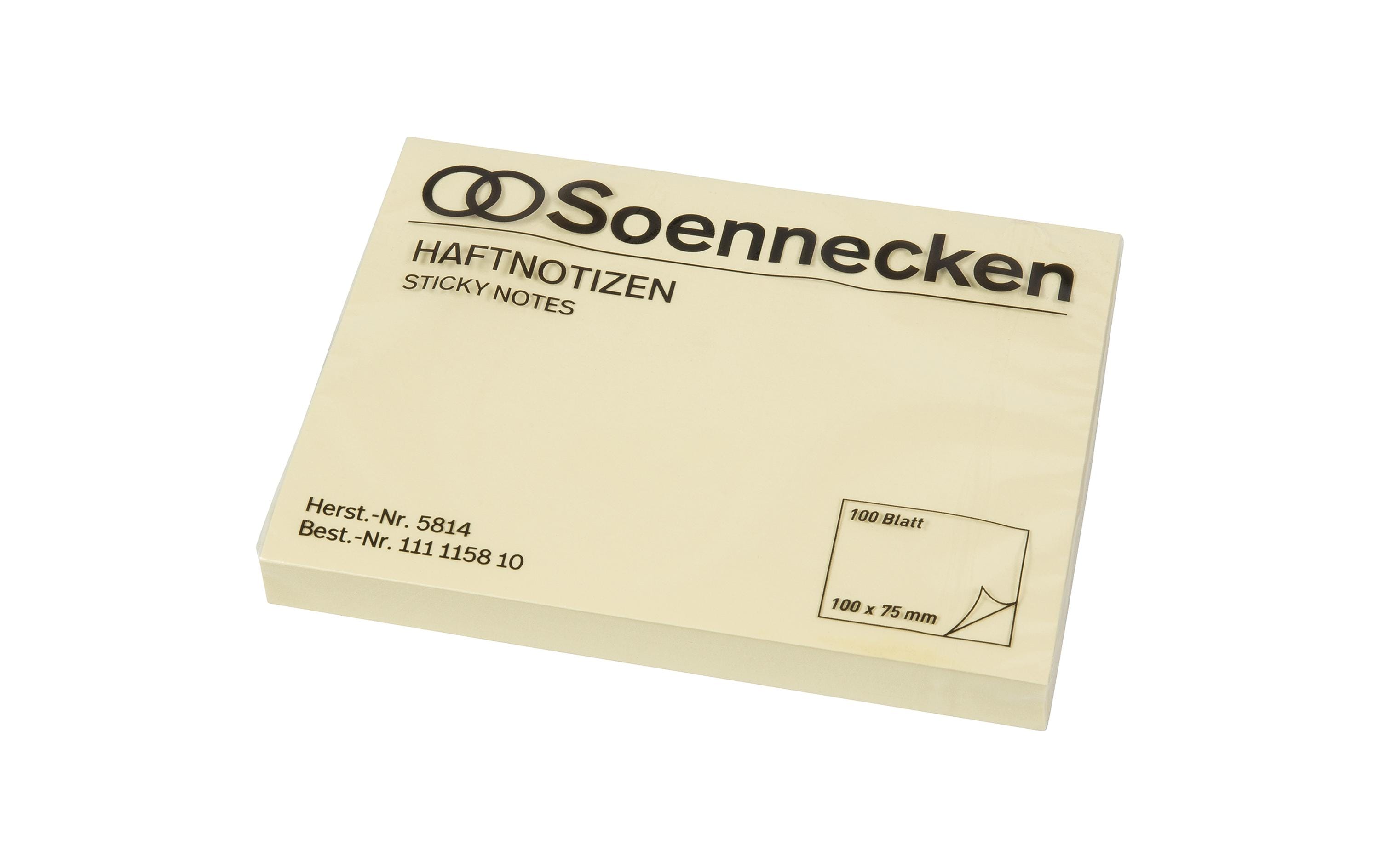 Soennecken Notizzettel 10 x 7.5 cm, 12 x 100 Blätter, Gelb