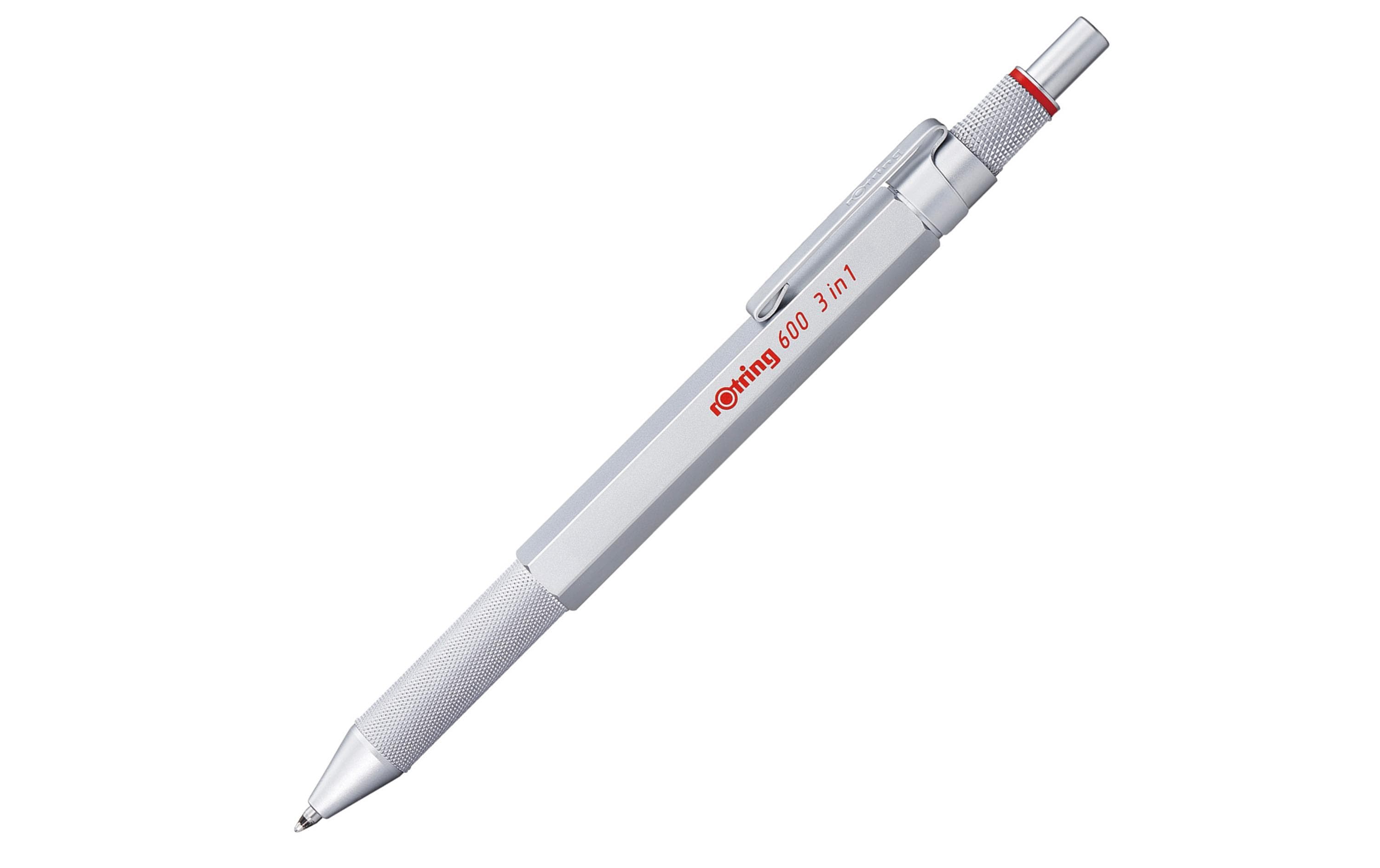 Rotring Kugelschreiber Multipen 600 3 in 1, 0.5 mm, Silber