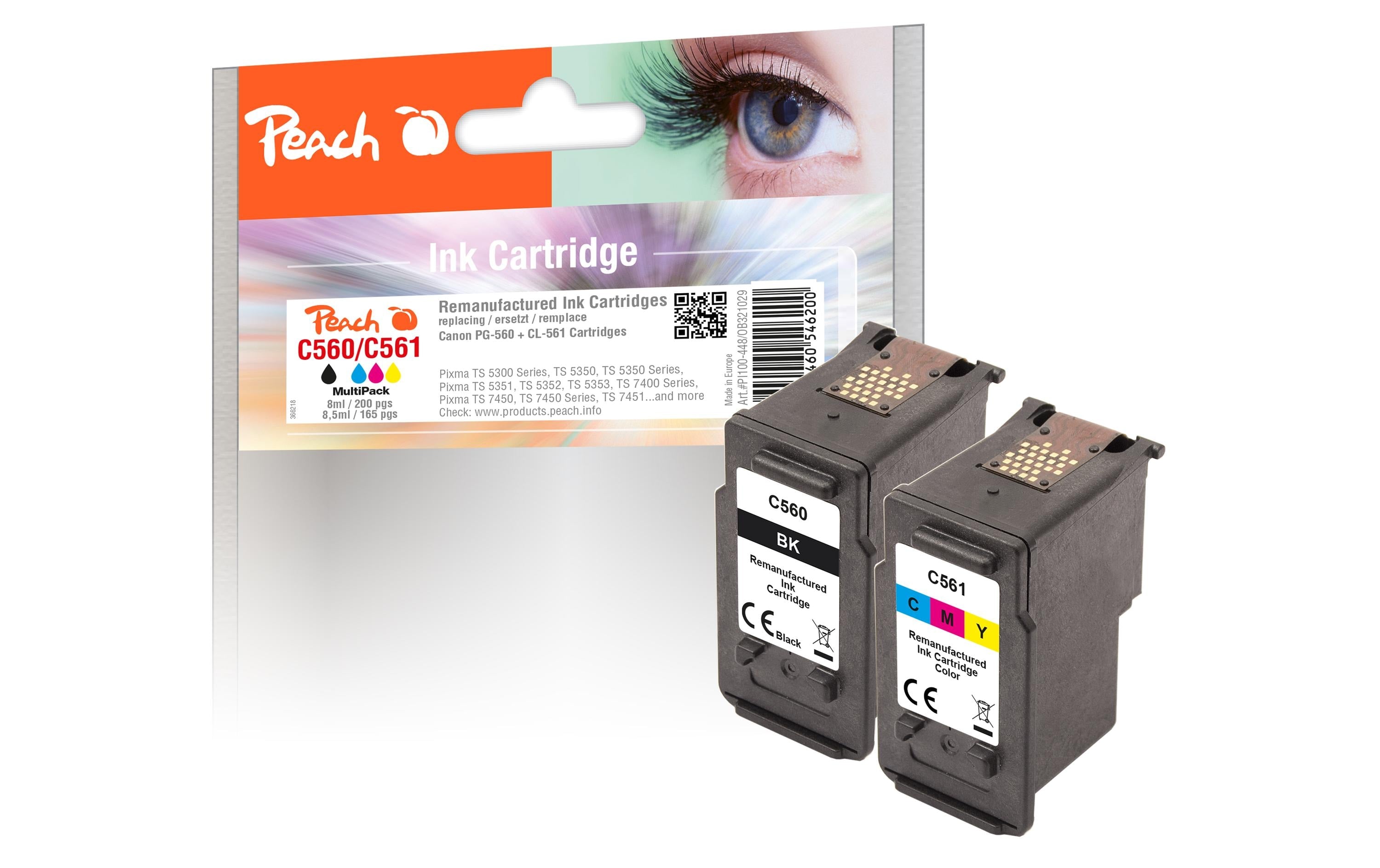 Peach Tinte Canon PG-560/CL-561 Multi-Pack 1x BK, 1x CMY