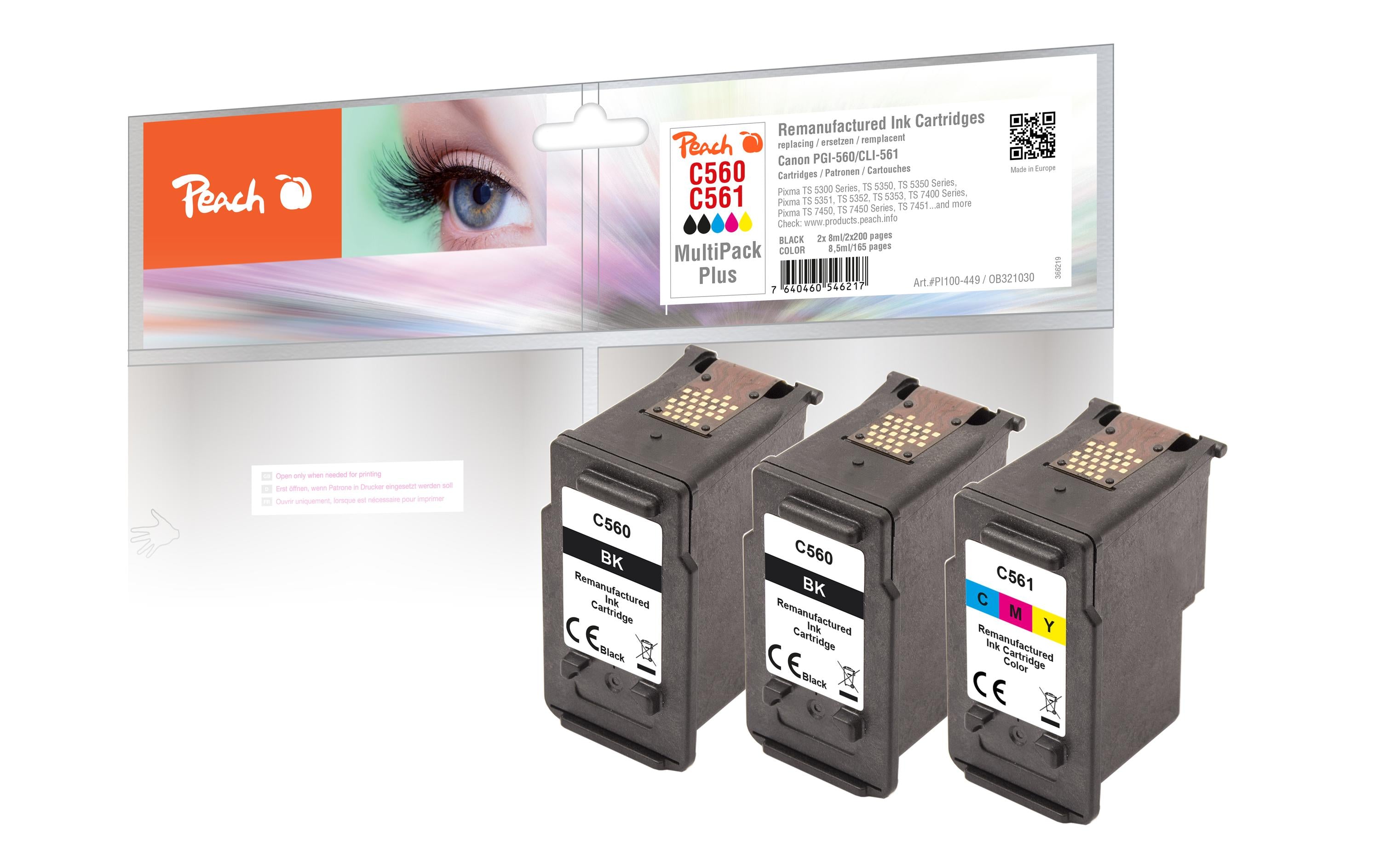 Peach Tinte Canon PG-560/CL-561 Multi-Pack-Plus C, M, Y, BK