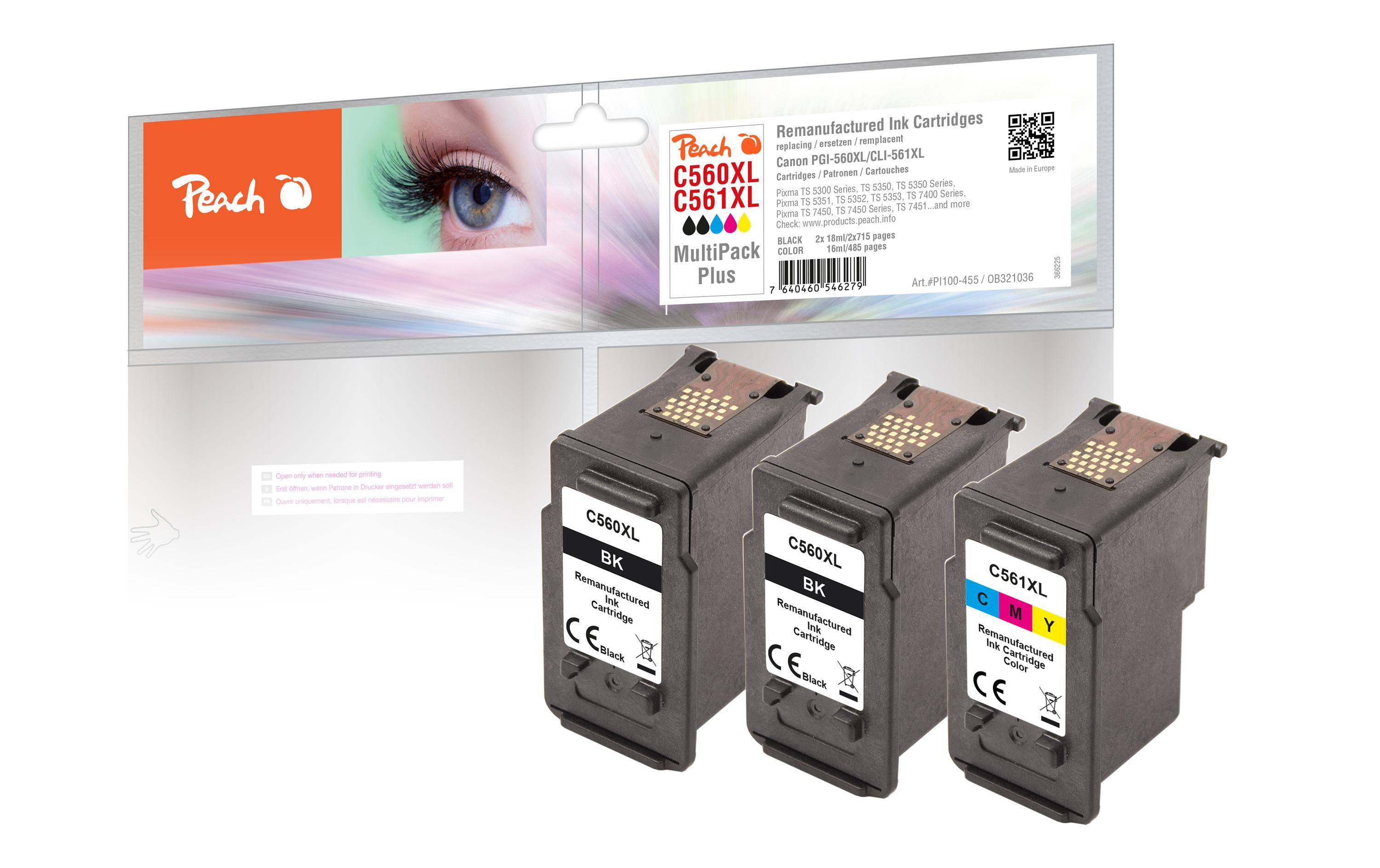 Peach Tinte Canon PG-560XL/CL-561XL Multi-Pack+ C, M, Y, BK