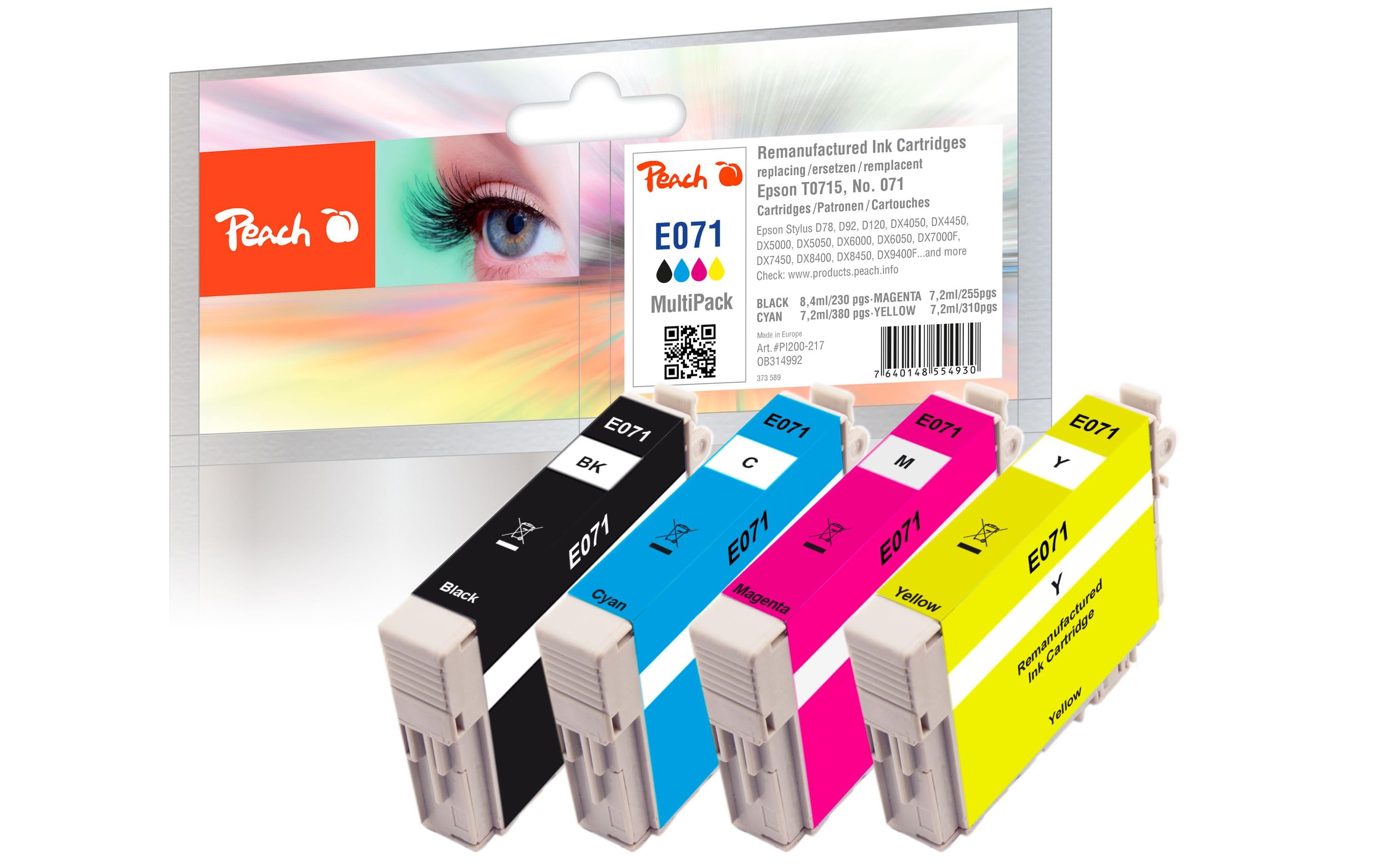 Peach Tinte Epson D78 Multi-Pack T0715 C, M, Y, BK