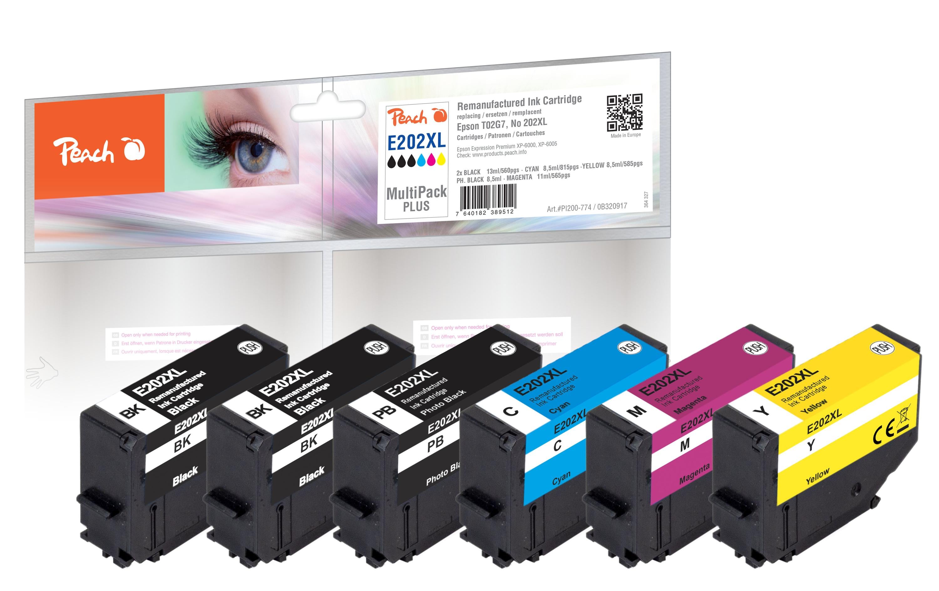 Peach Tinte Epson Nr. 202XL Multi-Pack-Plus C/M/Y/PB/2x BK