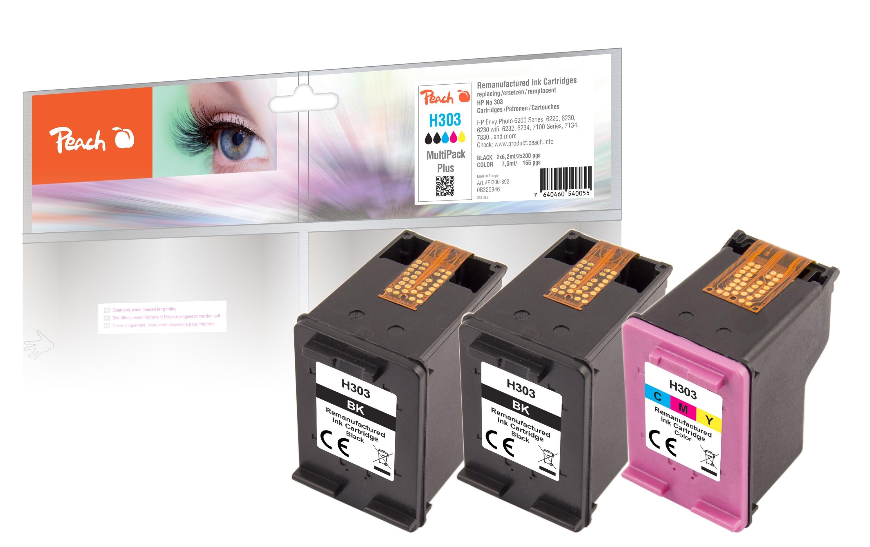 Peach Tinte HP No. 303 Multi-Pack-Plus Black/Cyan/Magenta/Yellow