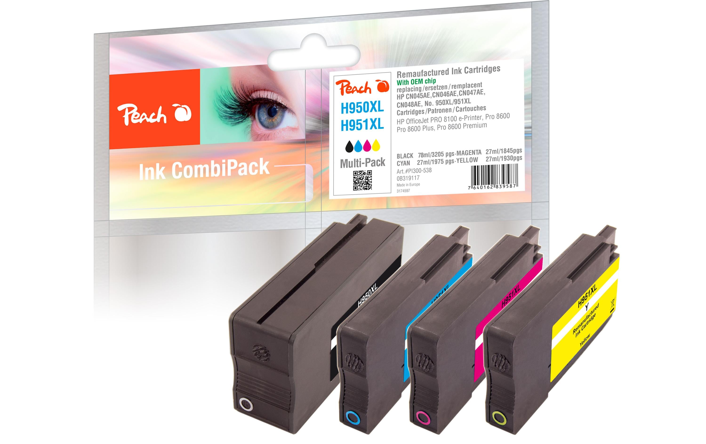 Peach Tinte HP Nr. 950XL/951XL Multi-Pack BK, C, M, Y