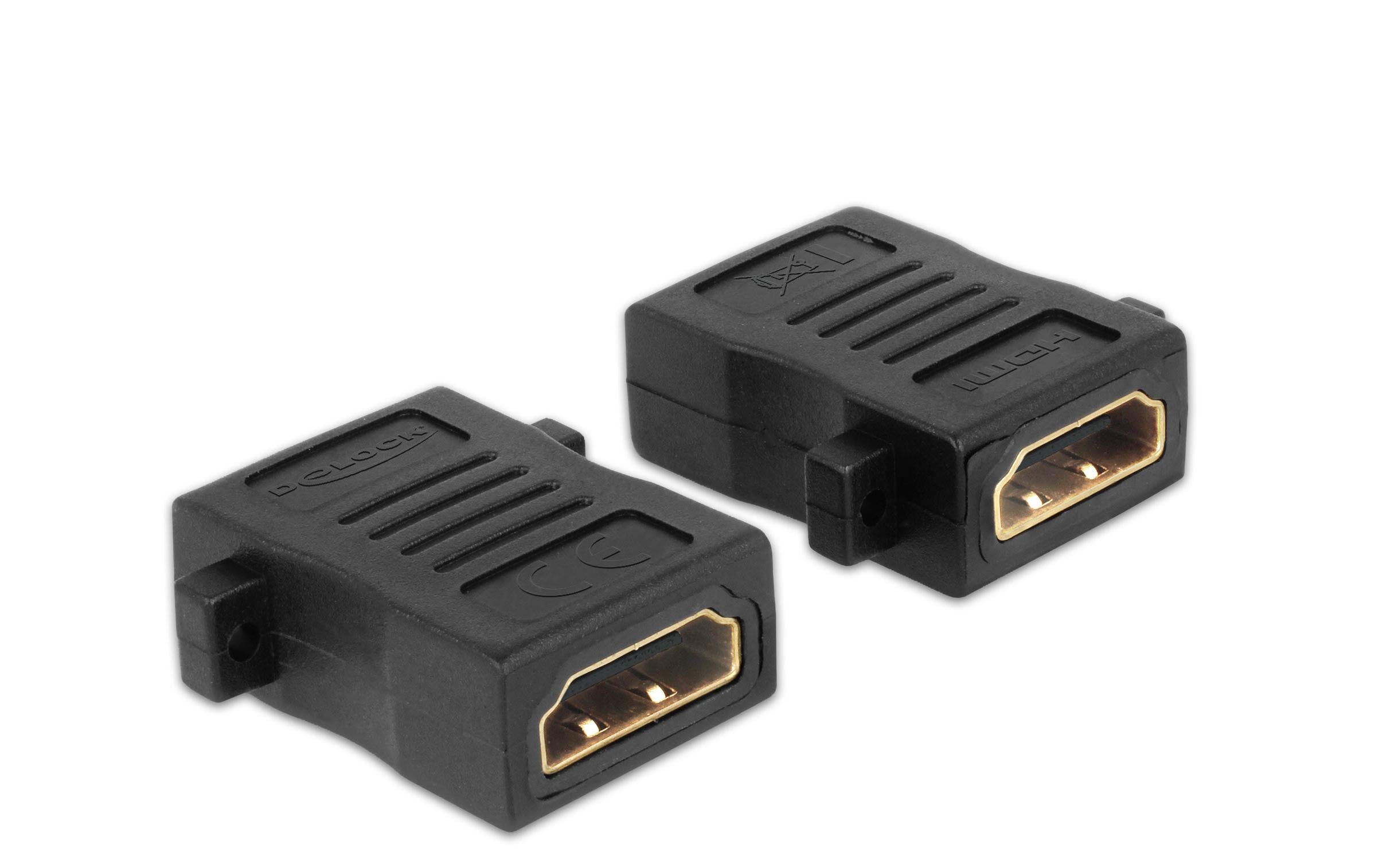 Delock Adapter HDMI - HDMI, mit Schraubanschluss, 1 Stück