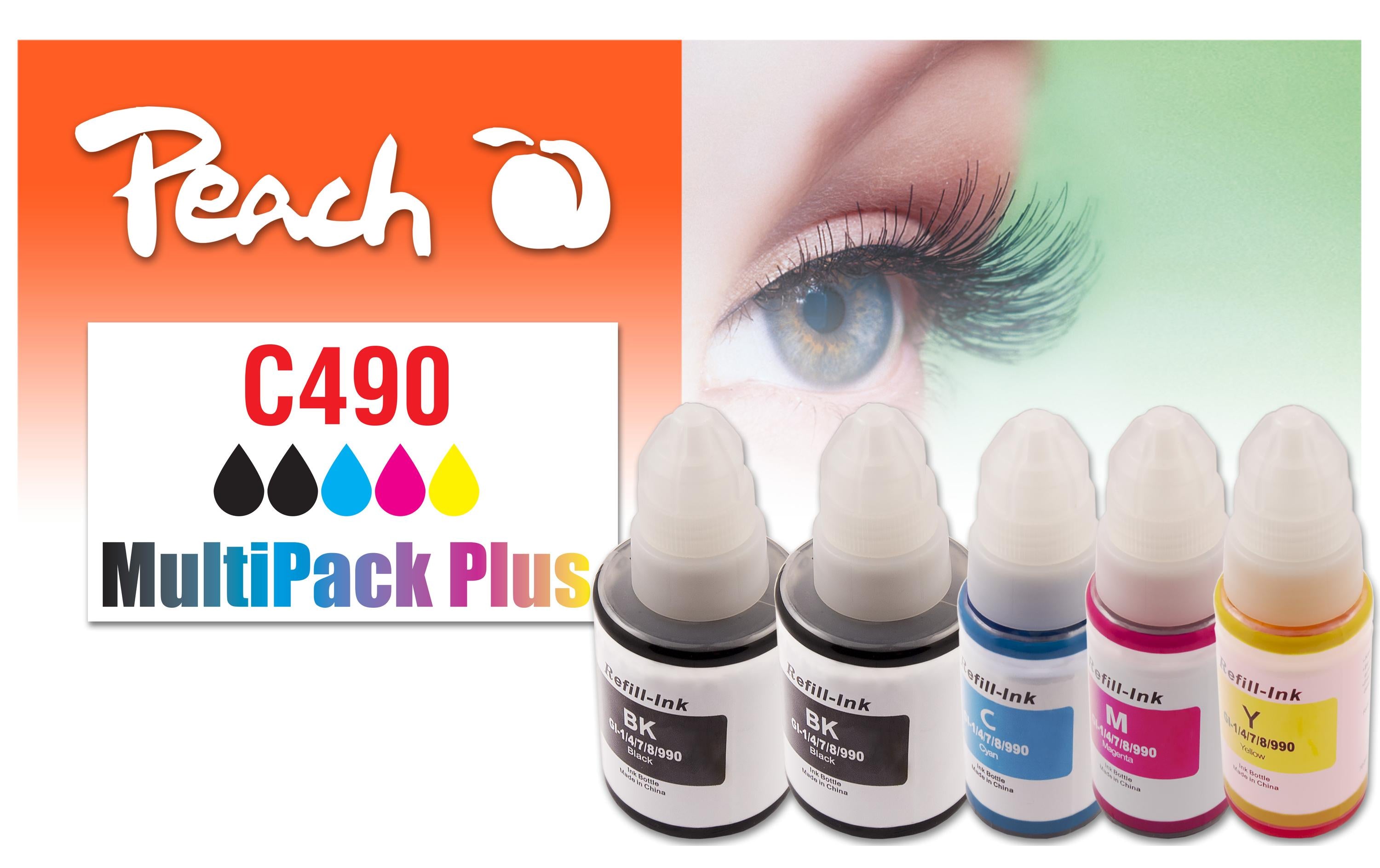 Peach Tinte Canon CISS GI-490 Multi-Pack+ C, M, Y, BK