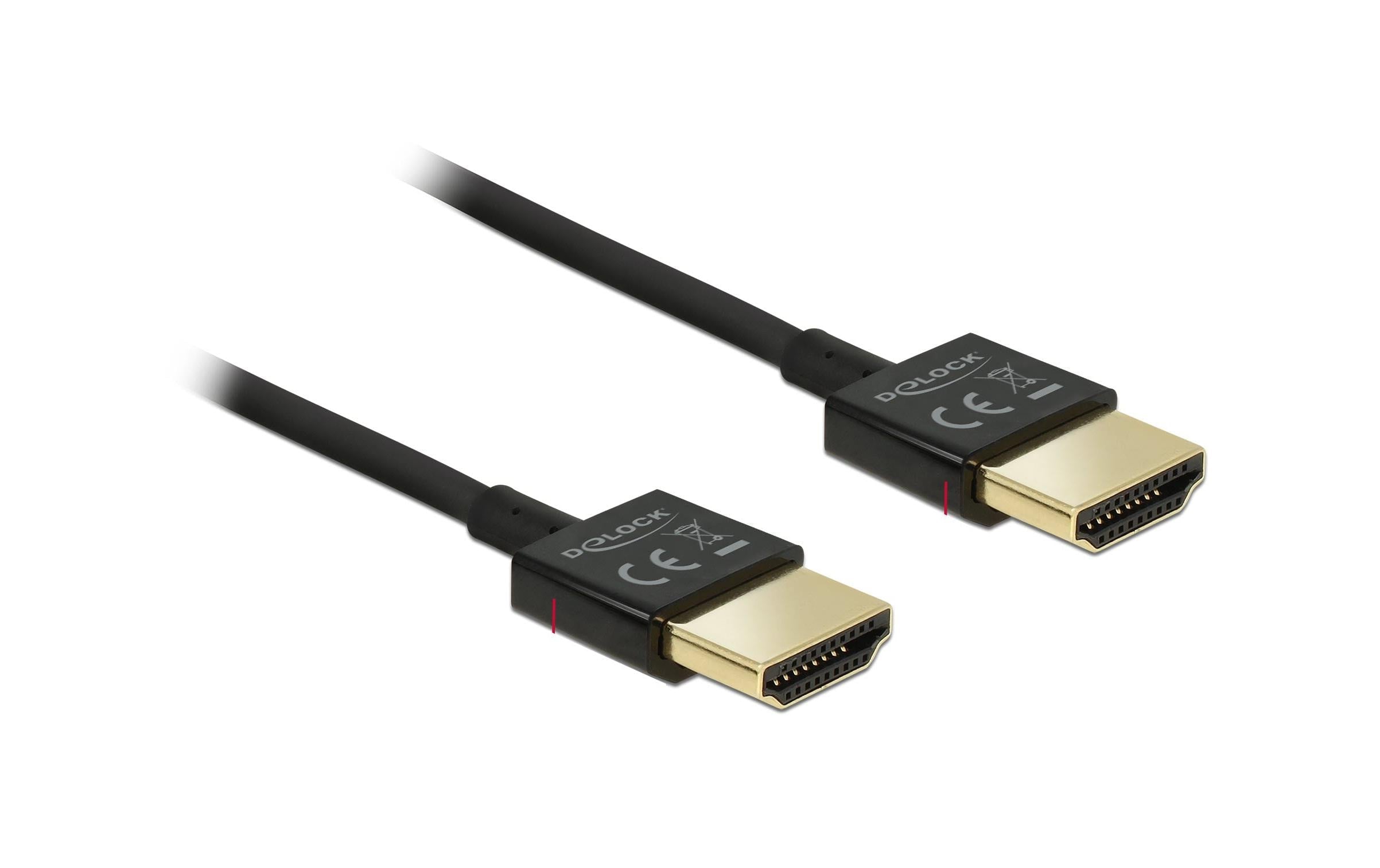 Delock Kabel 4K 60Hz HDMI - HDMI, 2 m, Schwarz