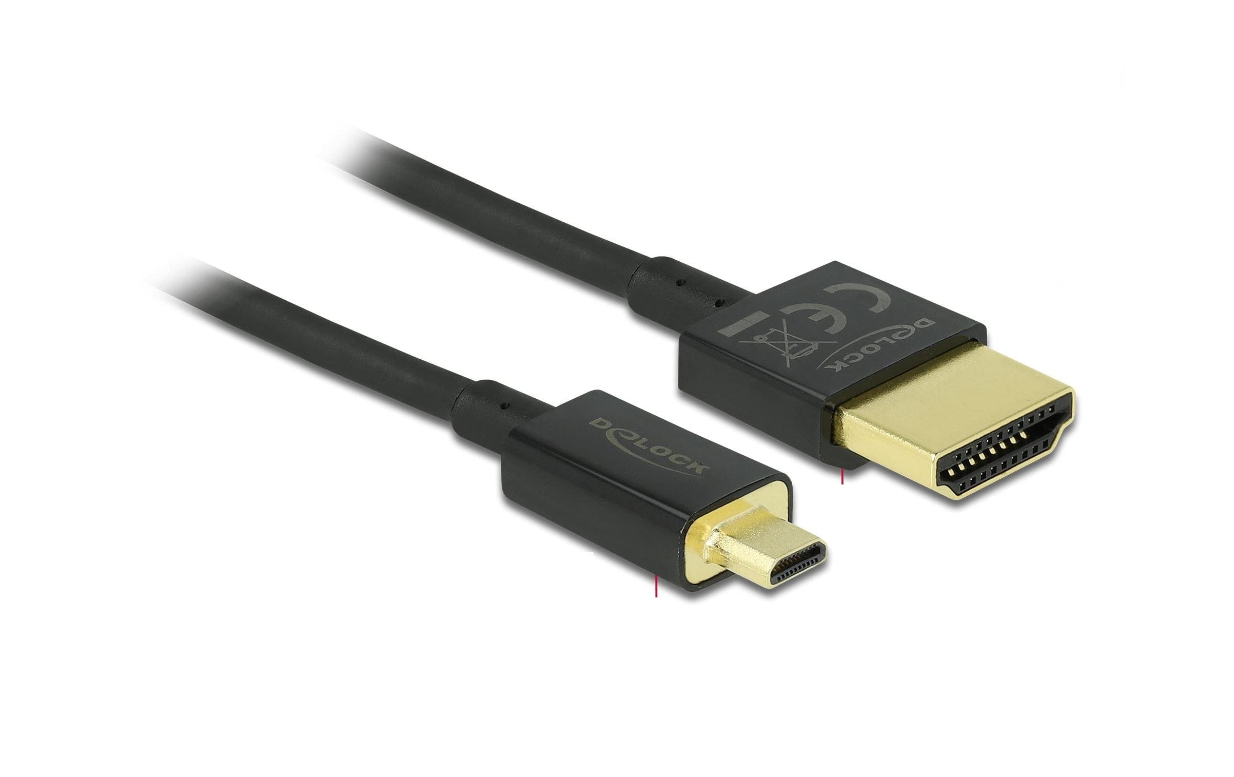 Delock Kabel 4K 60Hz HDMI - Micro-HDMI (HDMI-D), 2 m, Schwarz