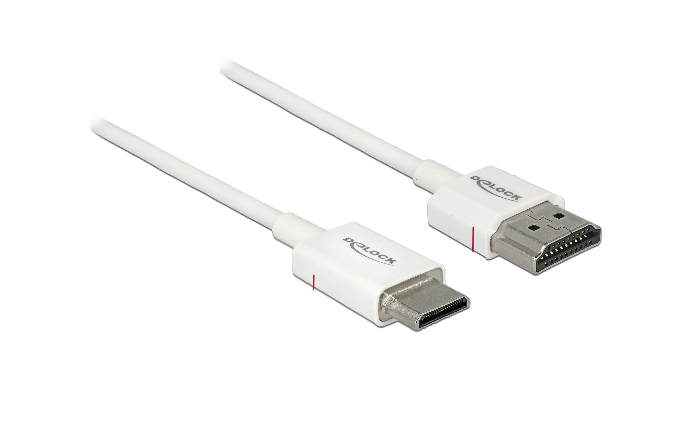 Delock Kabel 4K 60Hz HDMI - Mini-HDMI (HDMI-C), 1 m, Weiss