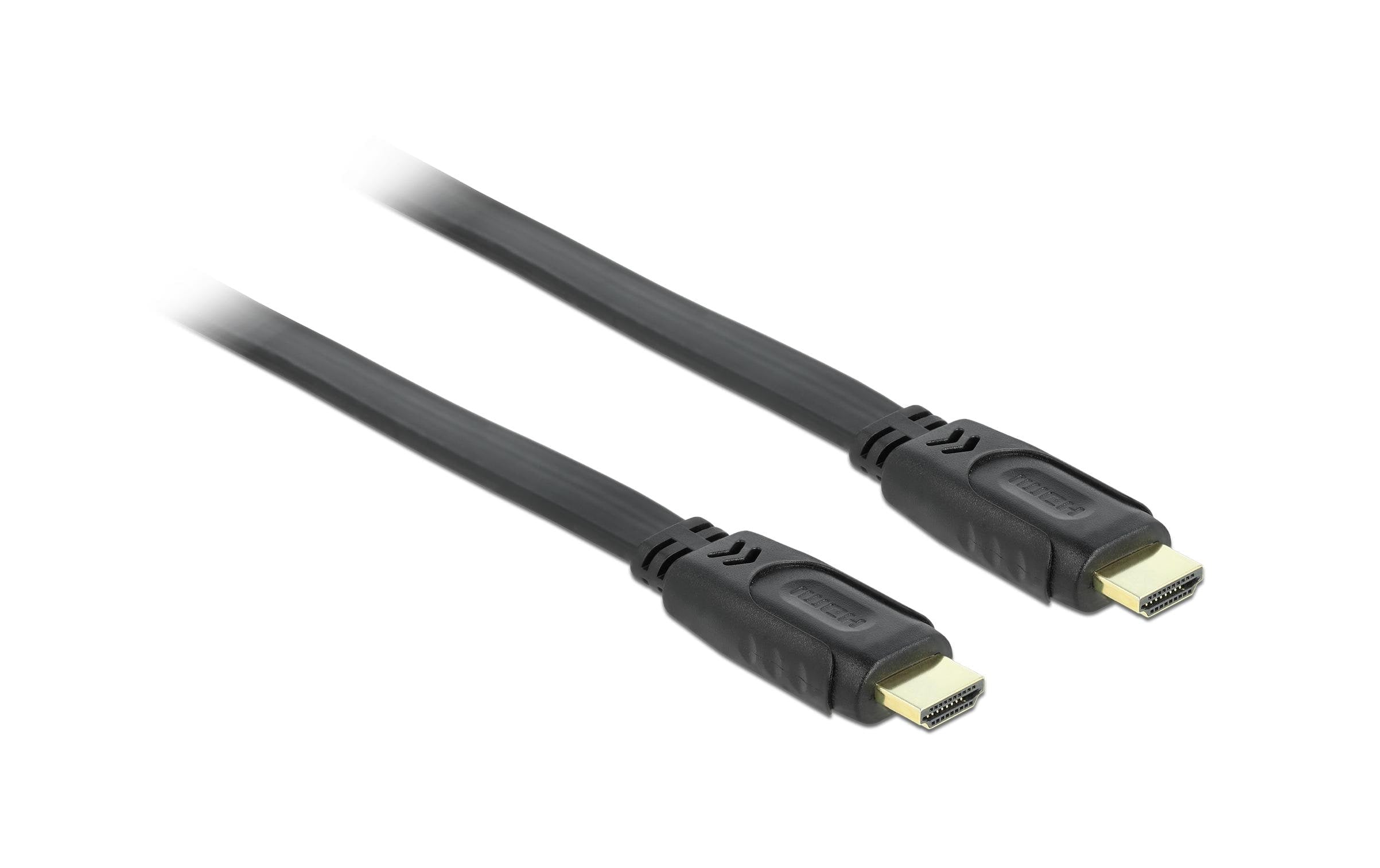 Delock Kabel flach HDMI - HDMI, 2 m, Schwarz
