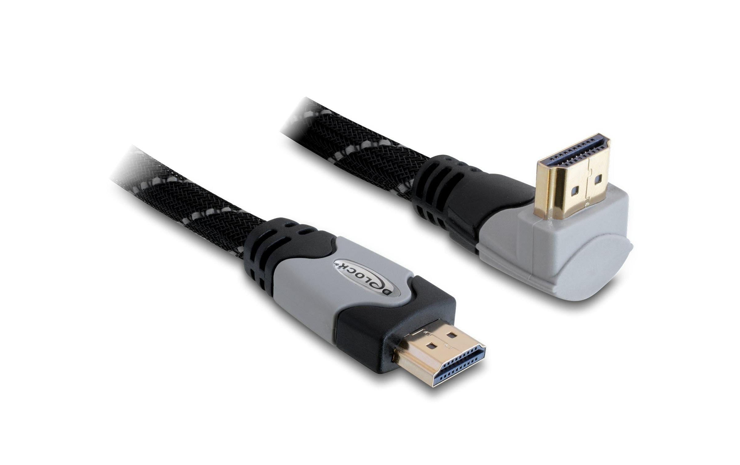Delock Kabel gewinkelt oben HDMI - HDMI, 2 m, Grau
