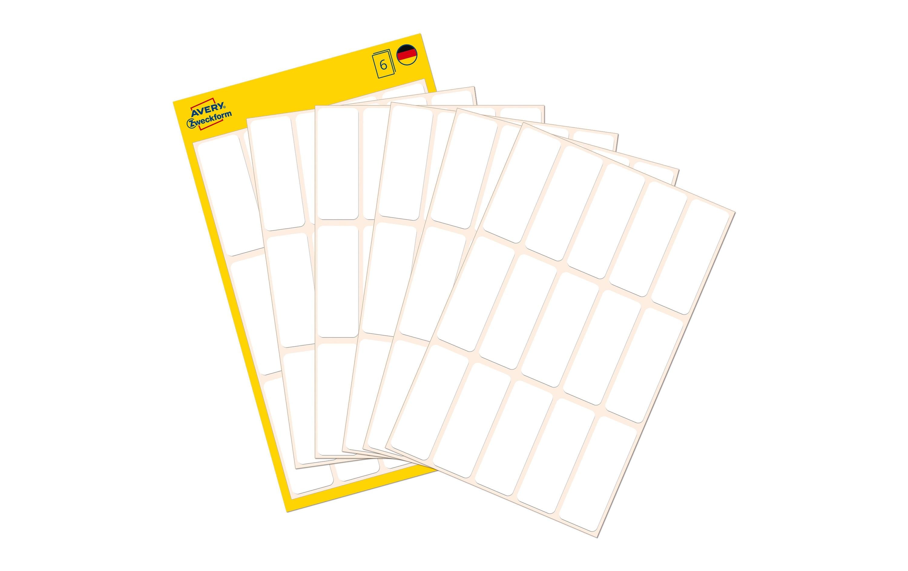 Avery Zweckform Vielzweck-Etiketten 38 x 14 mm, 6 Blatt