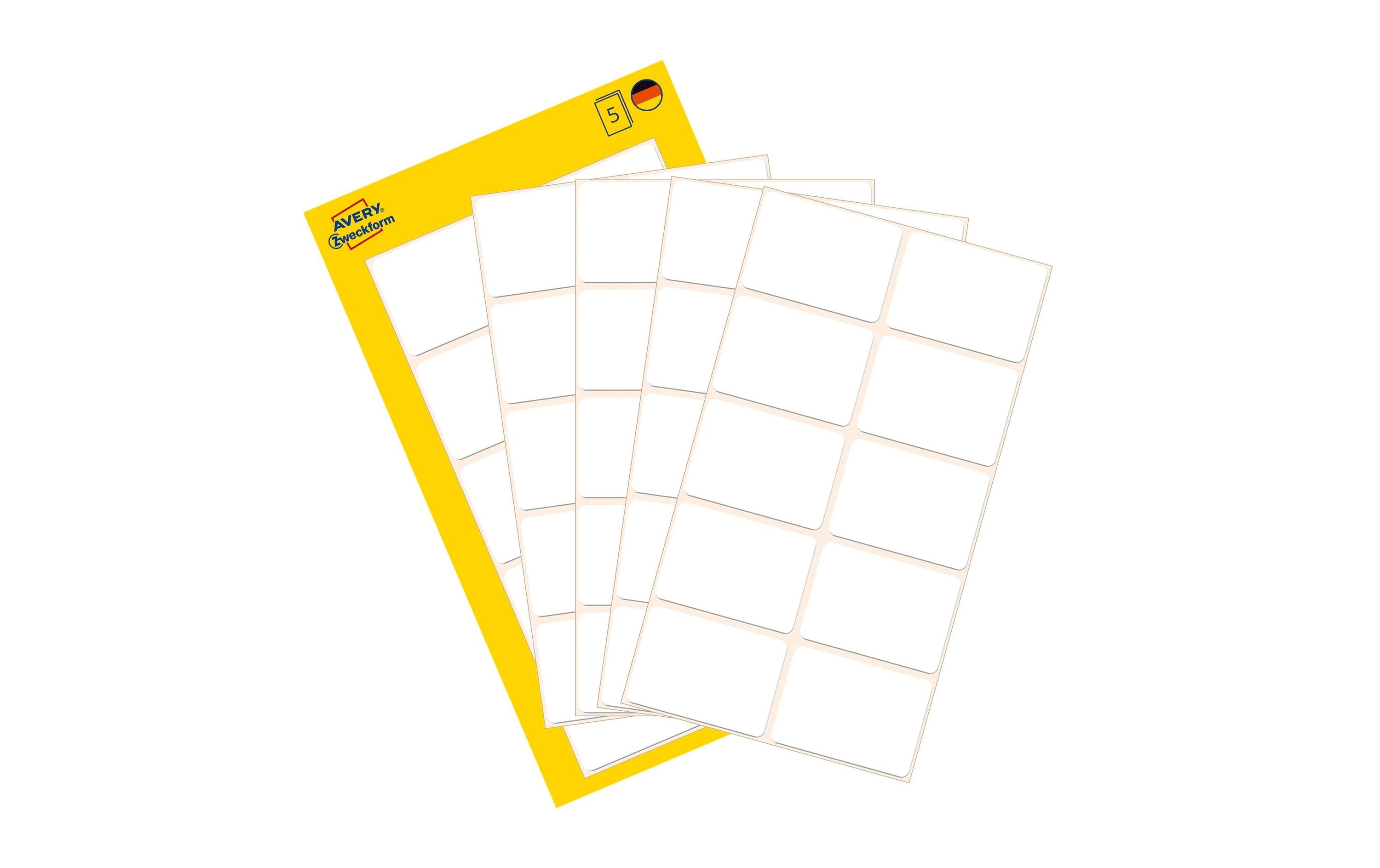 Avery Zweckform Vielzweck-Etiketten 38 x 29 mm, 5 Blatt