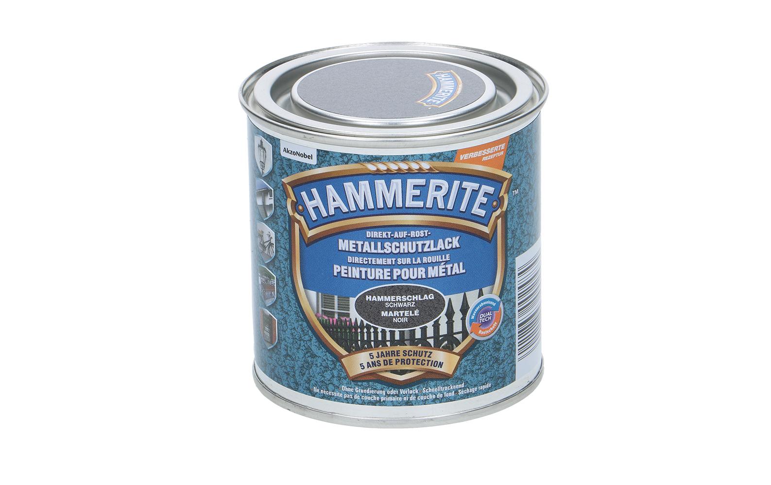 Hammerite Metall-Schutzlack HS Schwarz, 250 ml
