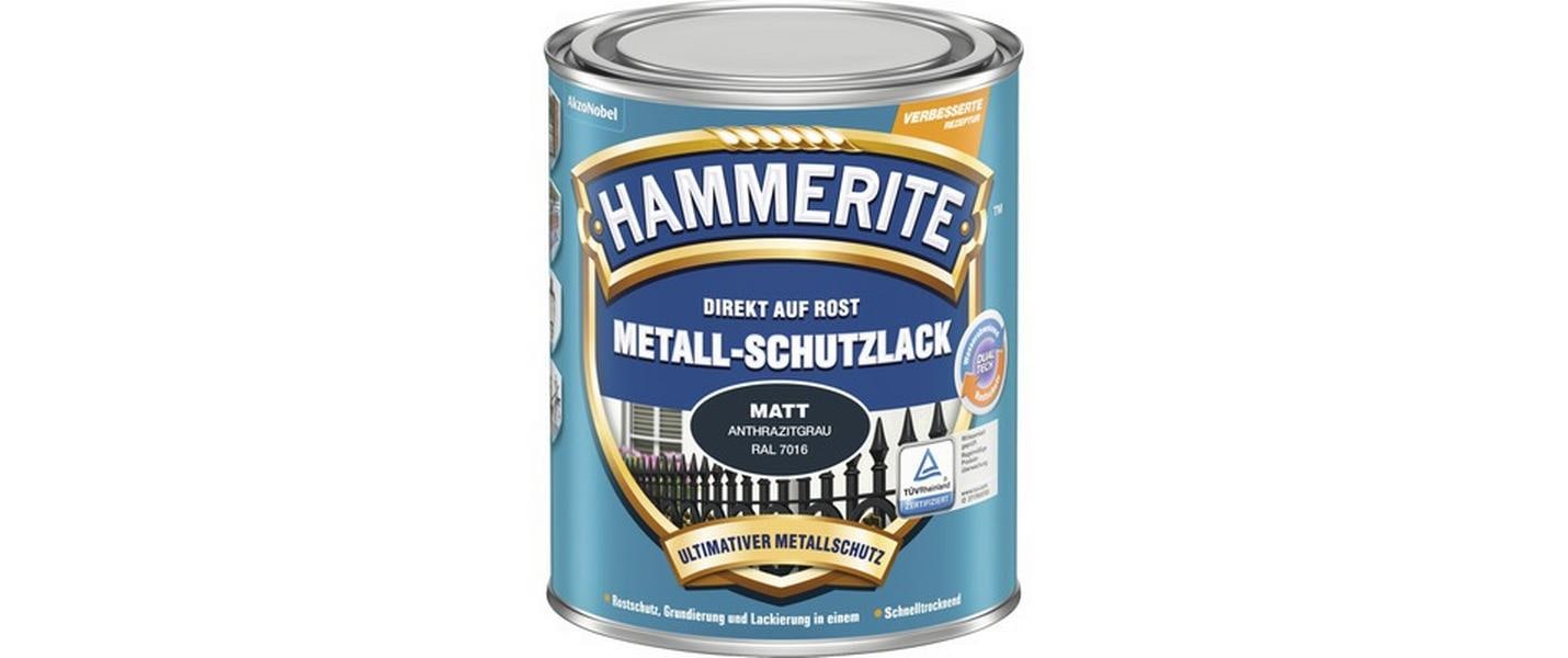 Hammerite Metall-Schutzlack Matt Anthrazitgrau, 750 ml