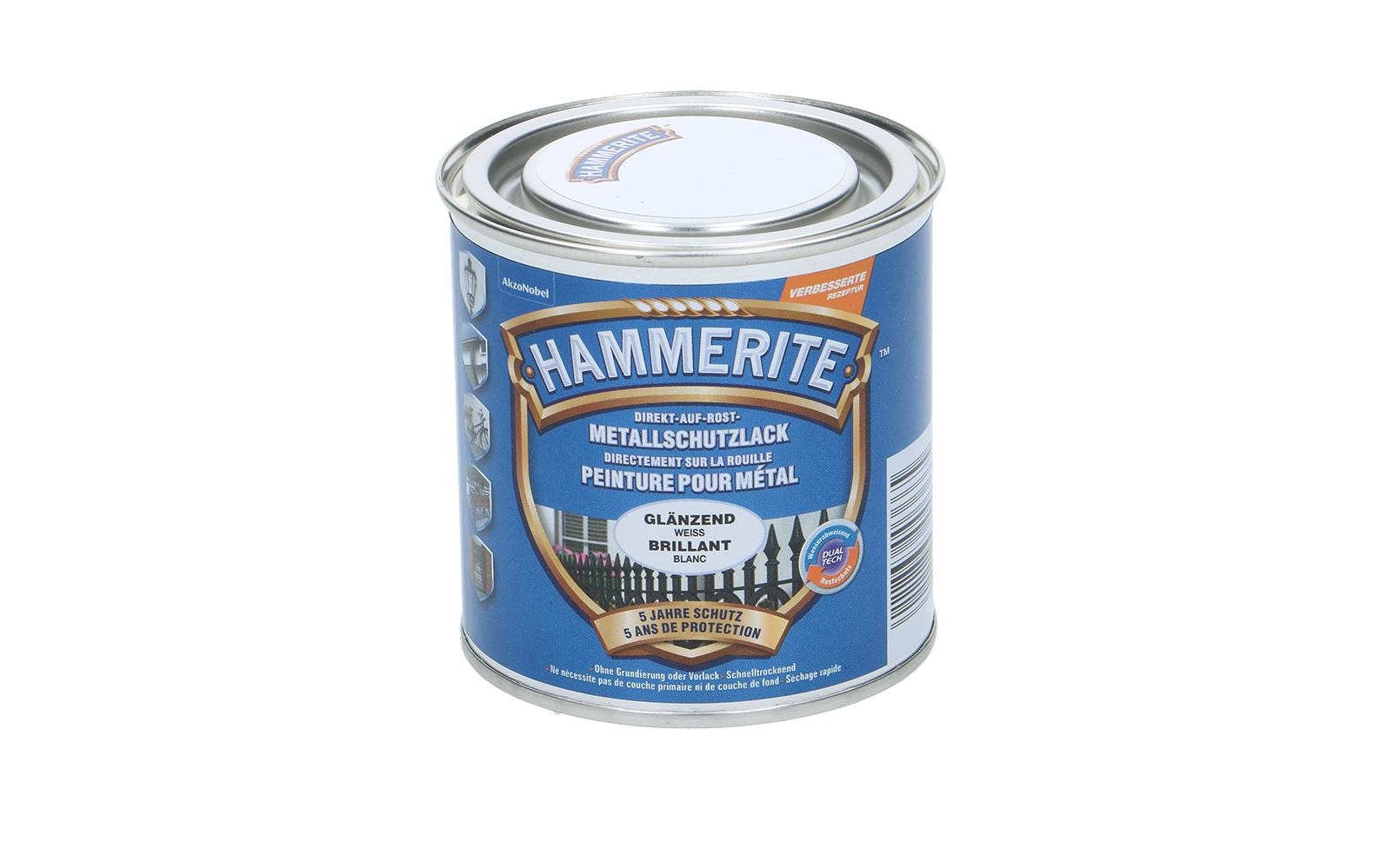Hammerite Metall-Schutzlack HG Weiss, 250 ml
