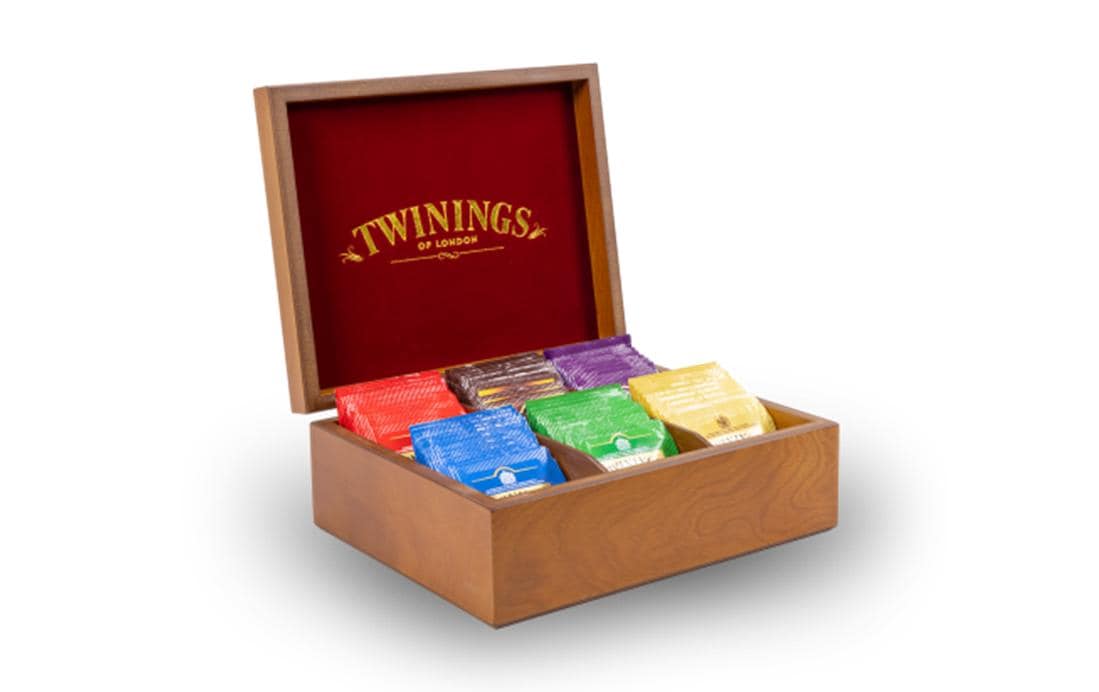 Twinings Holzbox Schwarztee, 6 x 10 Teebeutel